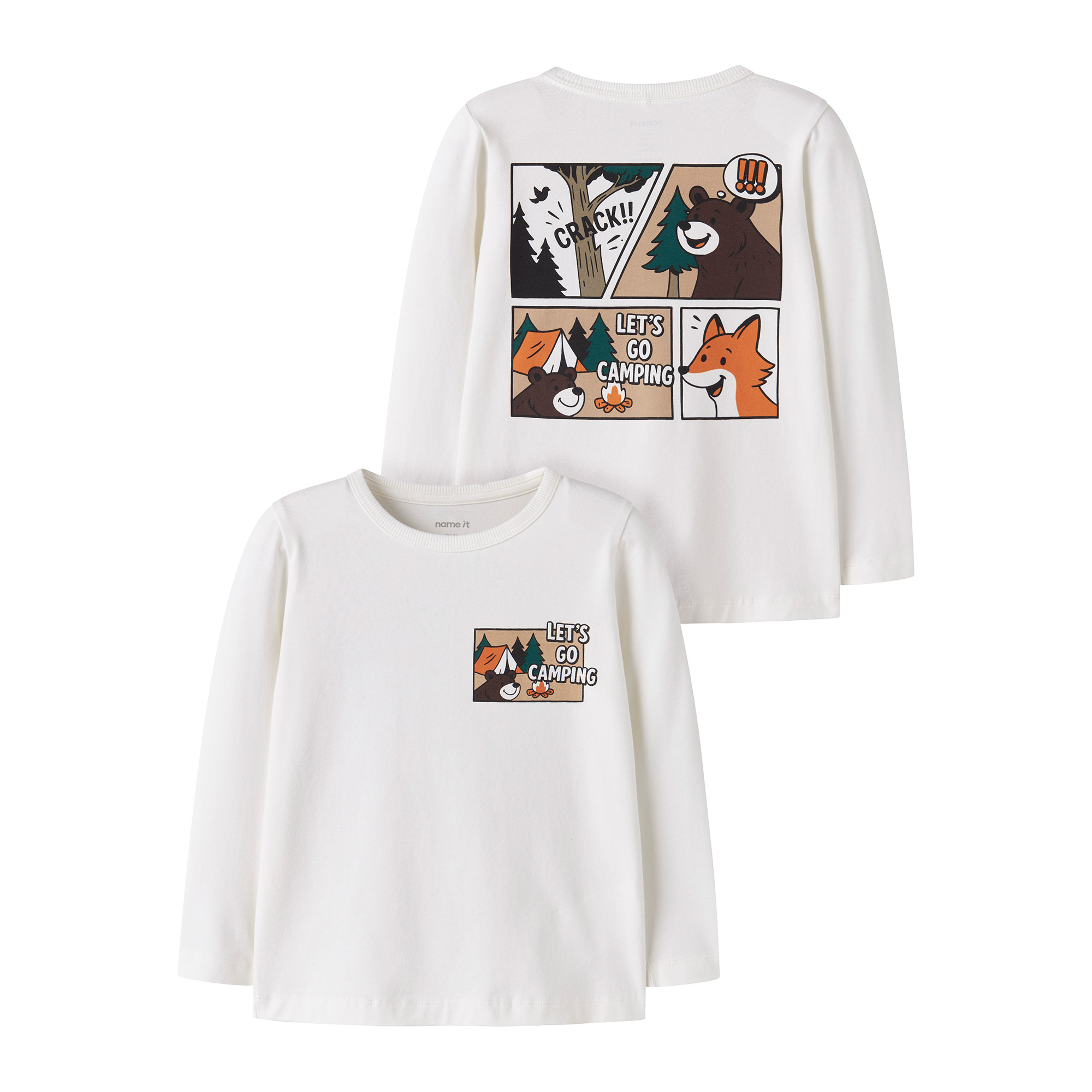 Langarmshirts, name it, Weiß – Besonderheit: mit Pigmentprint