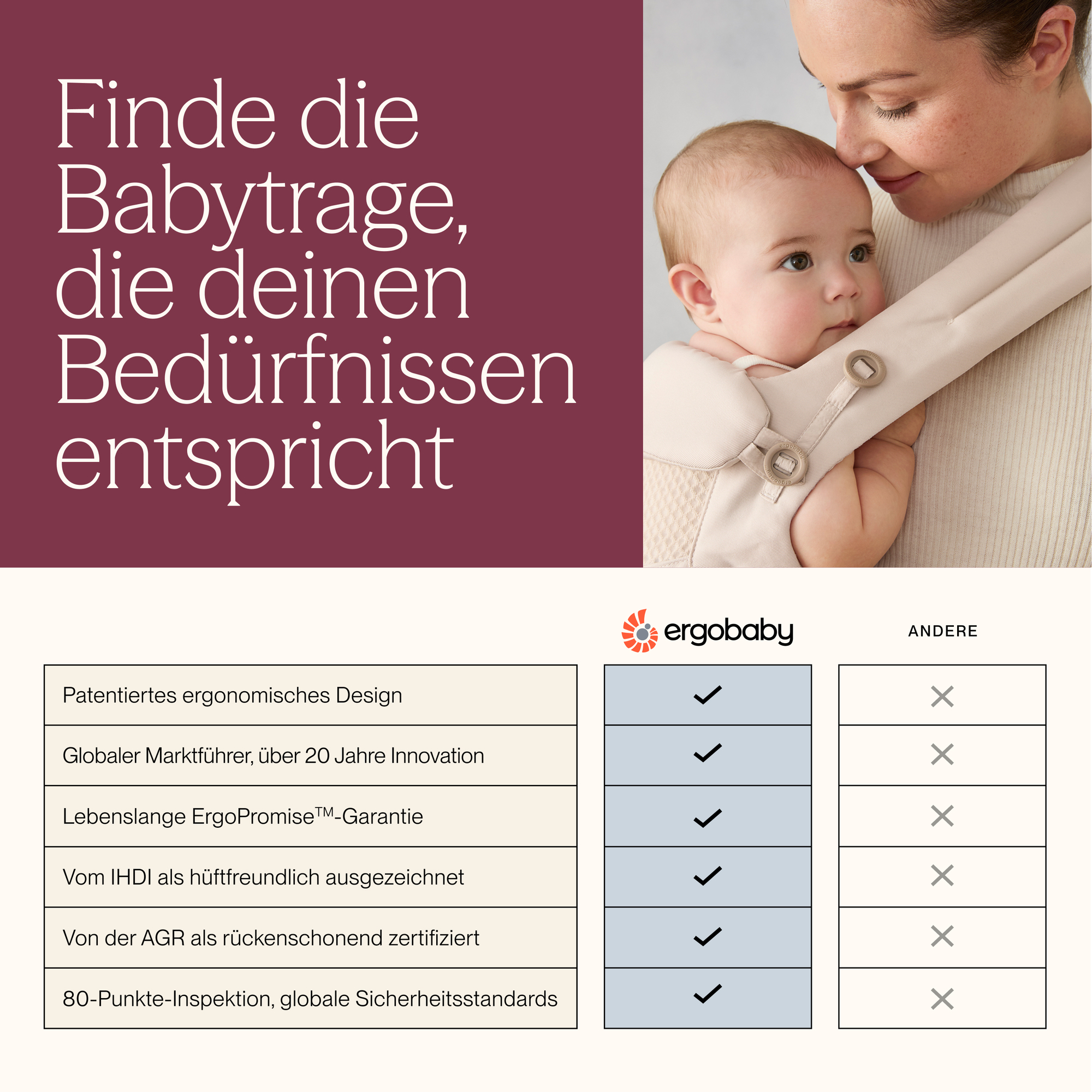 Fullbuckle Tragen, ERGObaby, Grau – Produktansicht