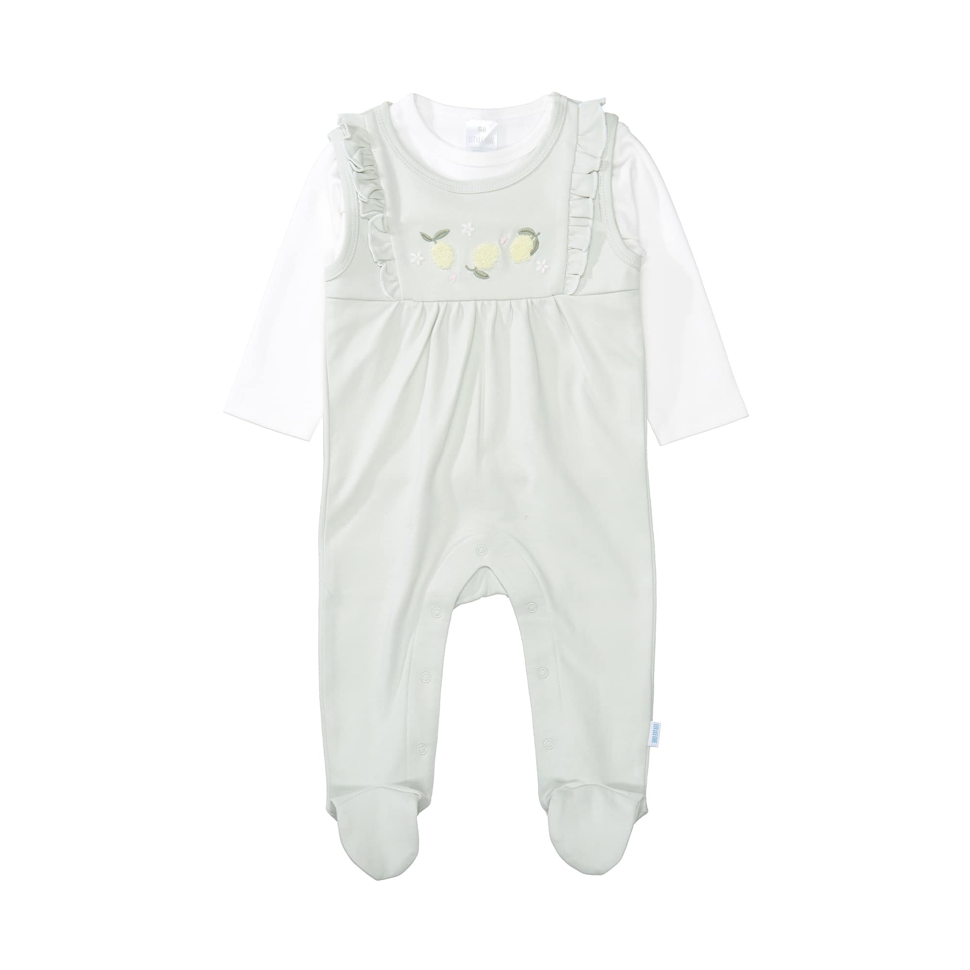 LITTLE ONE, Grün – Besonderheit: Set bestehend aus einem Strampler und einem Langarmshirt