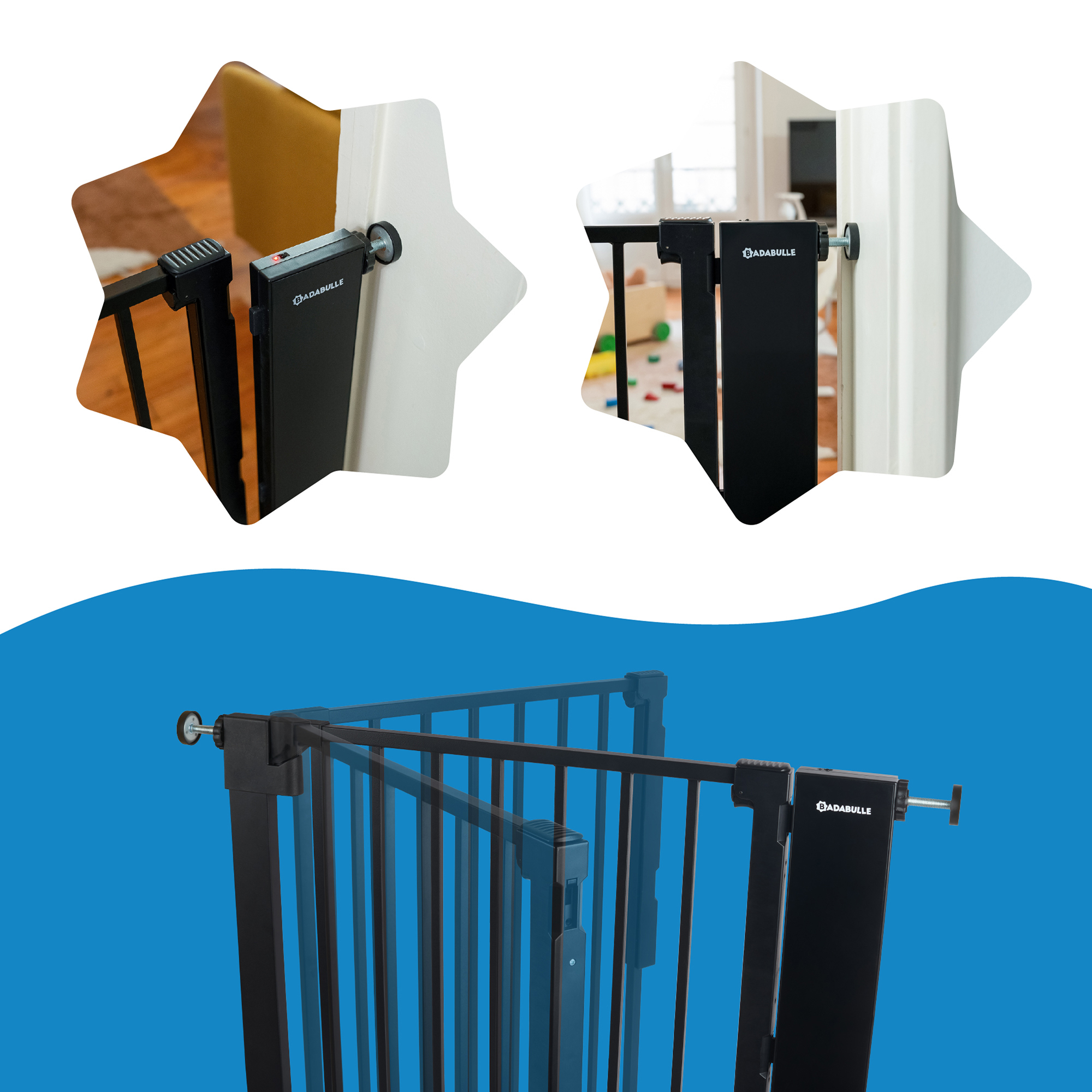 Tür- & Treppenschutzgitter, badabulle, Schwarz – Produktansicht