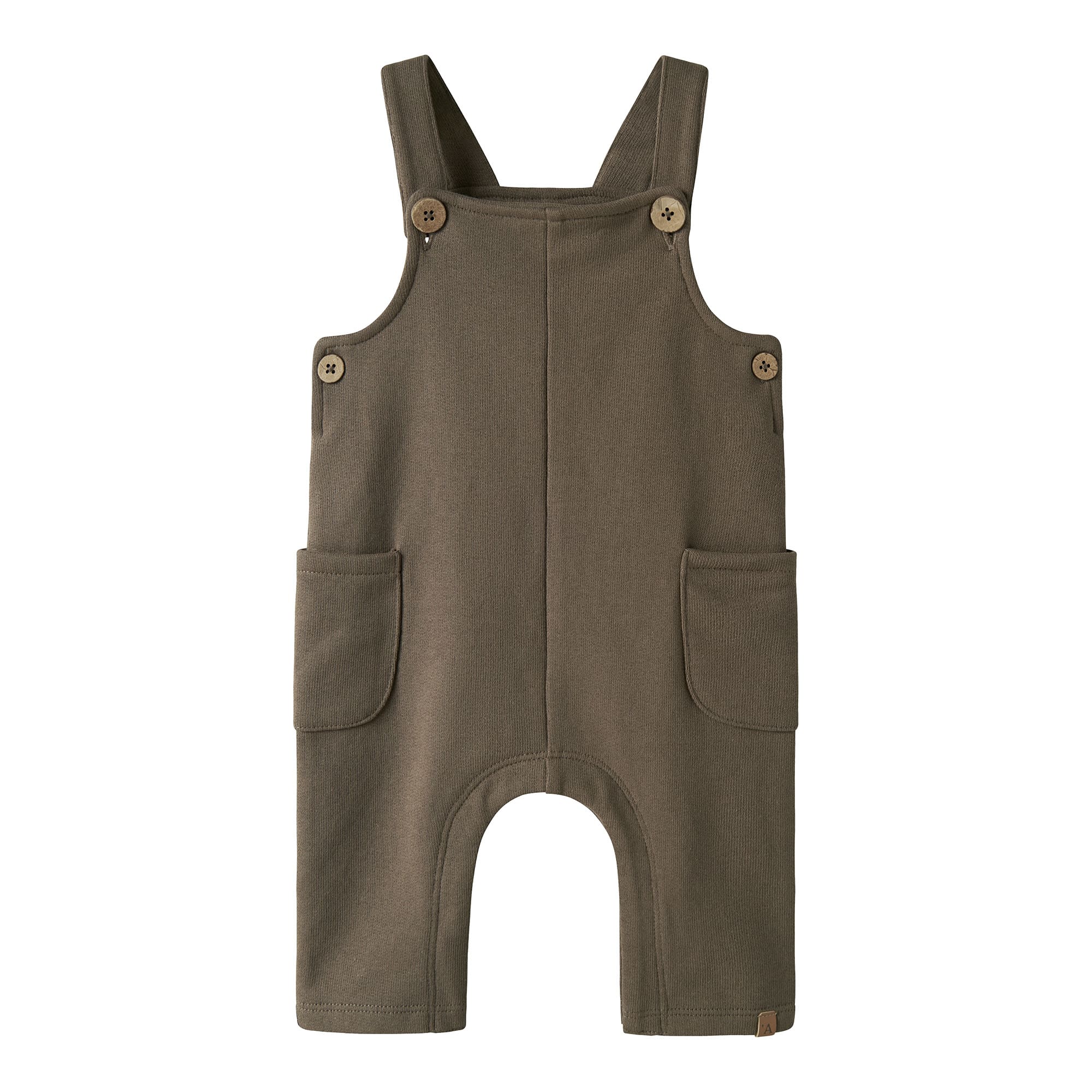 Latzhosen, Lil' Atelier, Braun – Besonderheit: Druckknöpfe im Schritt erleichtern das An- und Ausziehen