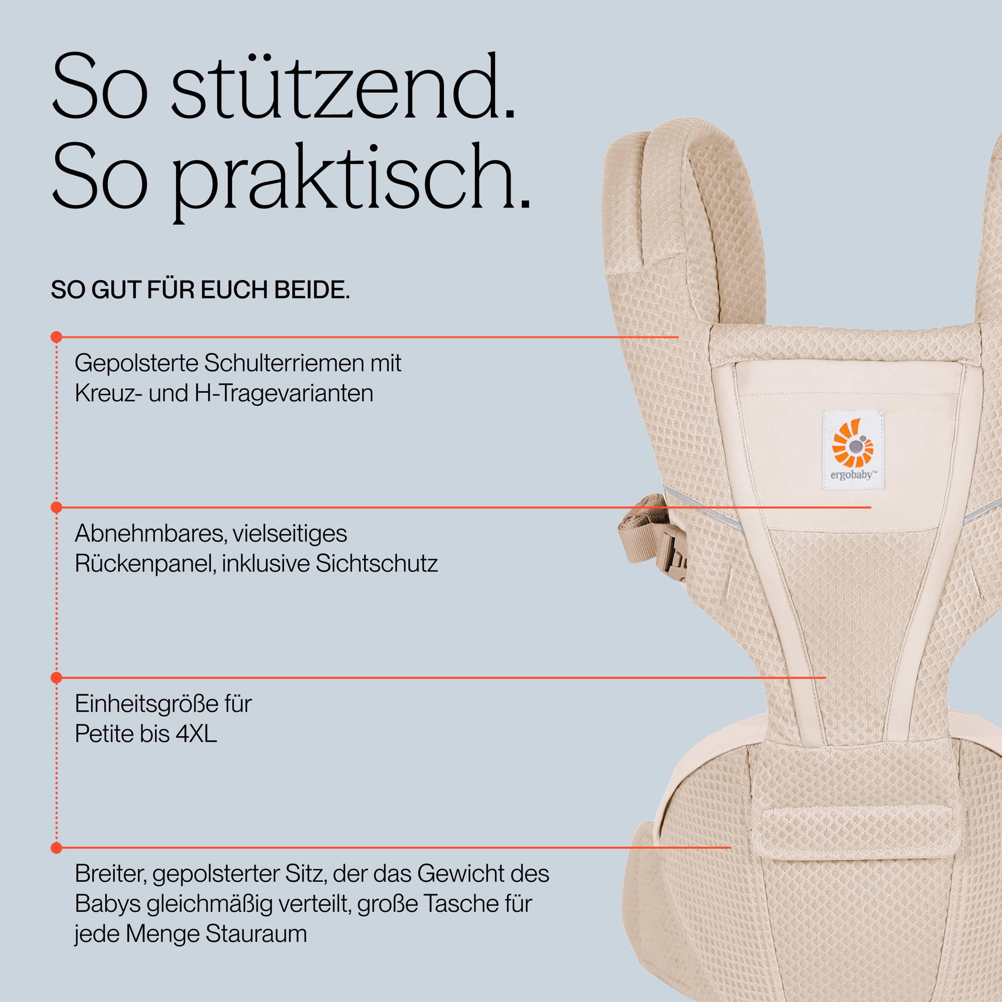 Hüfttragen, ERGObaby, Grau – Produktansicht