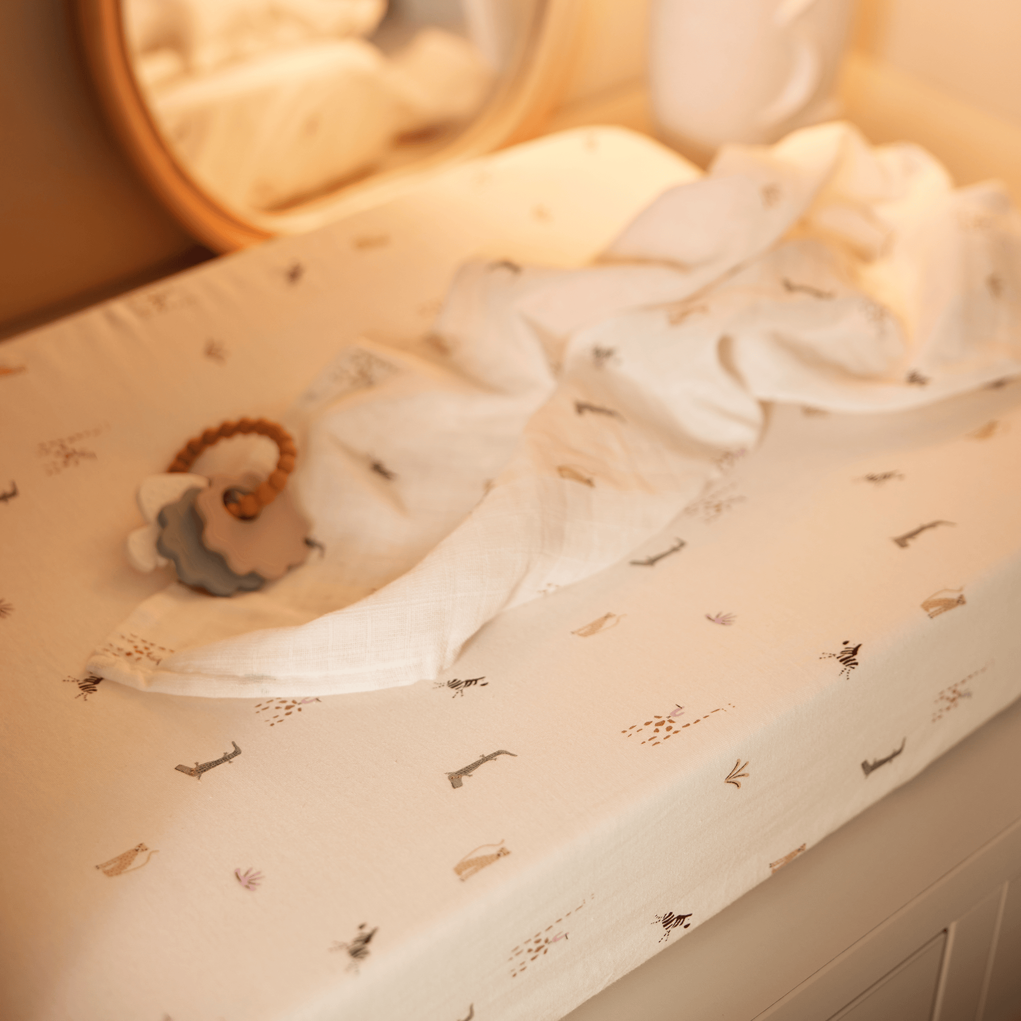 Wickelunterlagen, jollein, Beige – Besonderheit: mit Gummizug in den Rändern