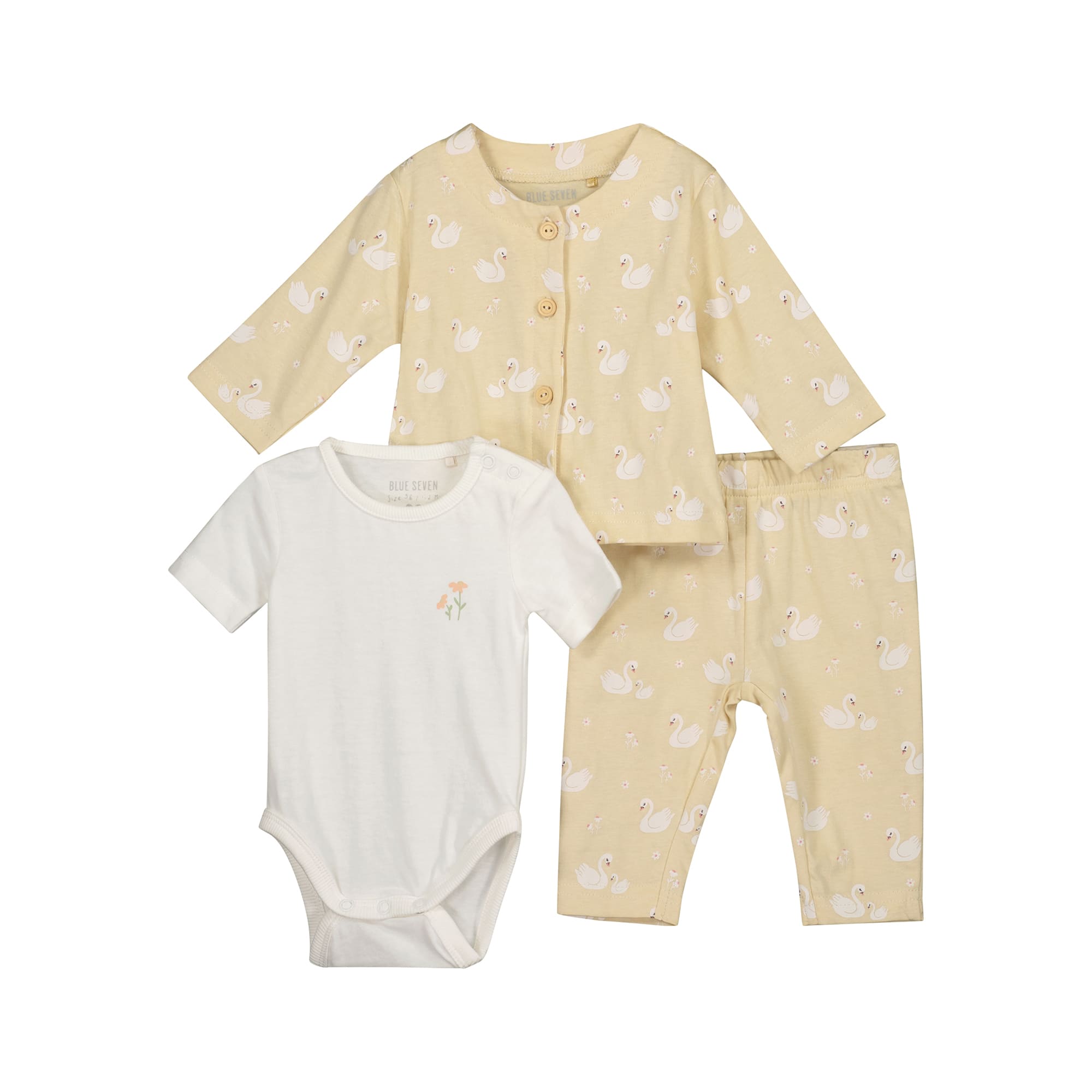 Kurzarmbodys, blue seven, Weiß – Besonderheit: Set aus Kurzarmbody, Hose und Jacke