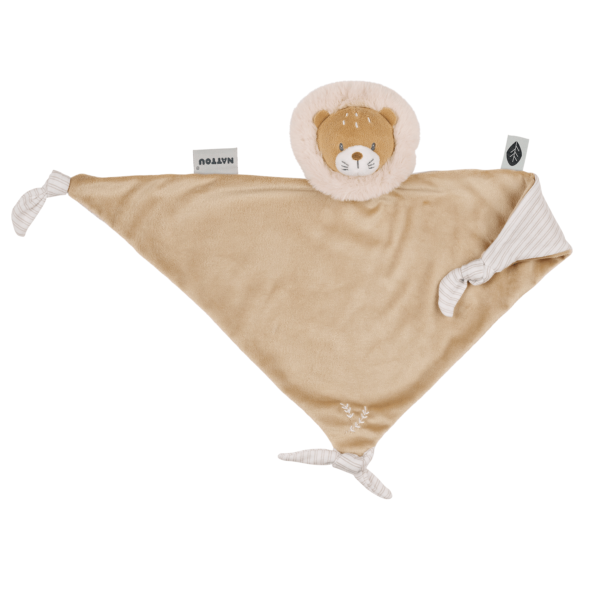 Schmusetücher, Nattou, Braun – Besonderheit: mit niedlichem Löwenkopf und Schnullerhalterung