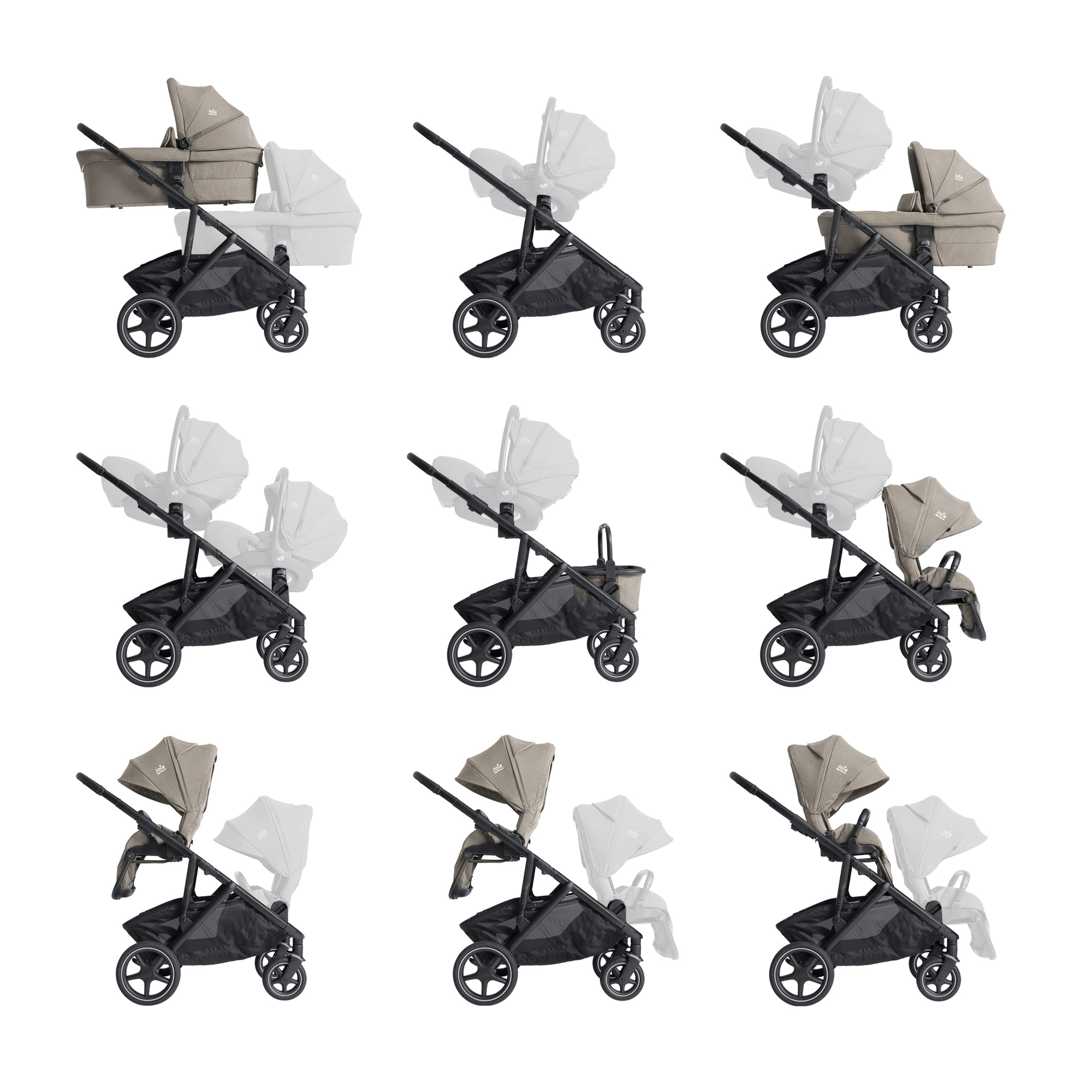 Kombi-Kinderwagen, Joie signature, Beige – Produktansicht
