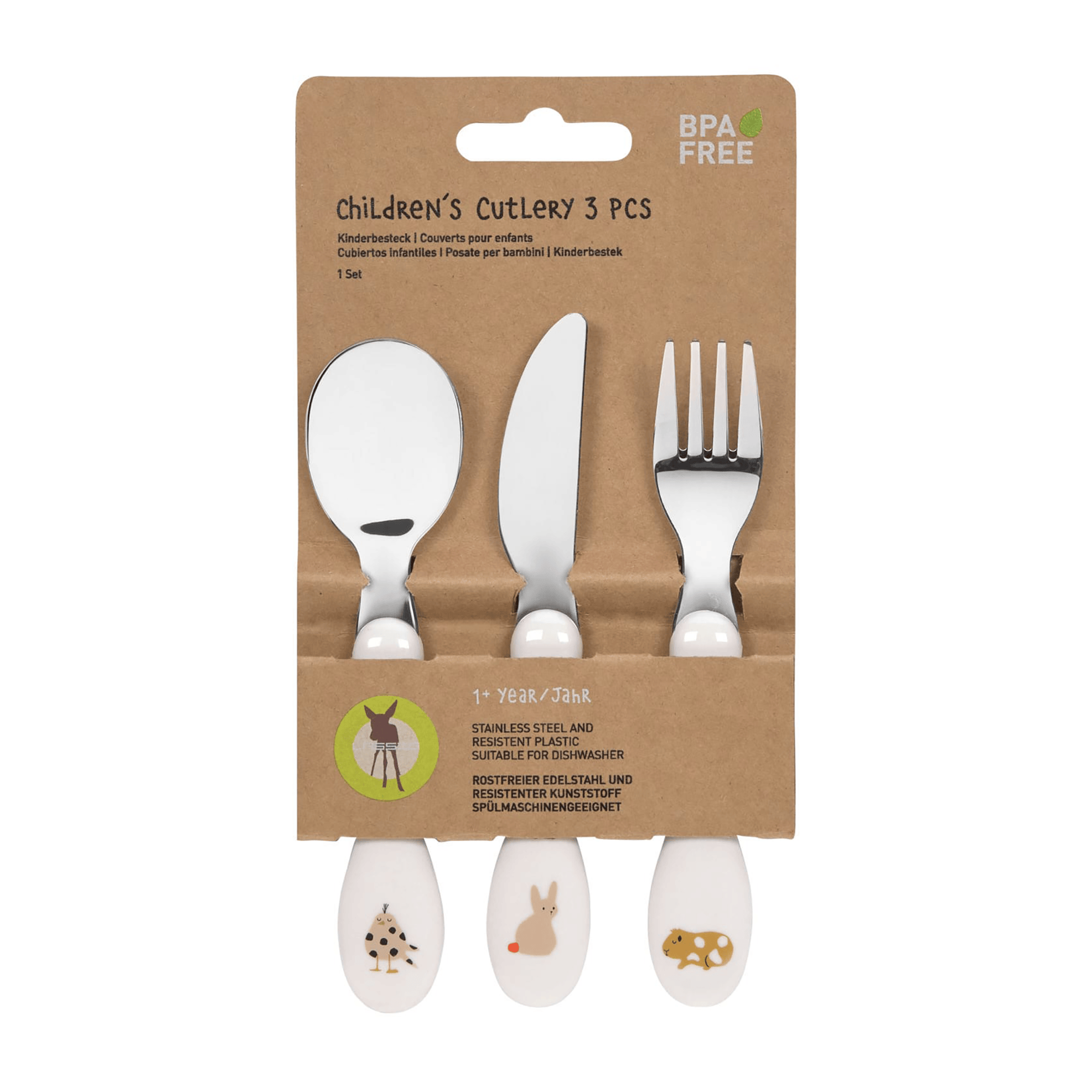 Kinderbesteck, LÄSSIG, Mehrfarbig – Produktansicht