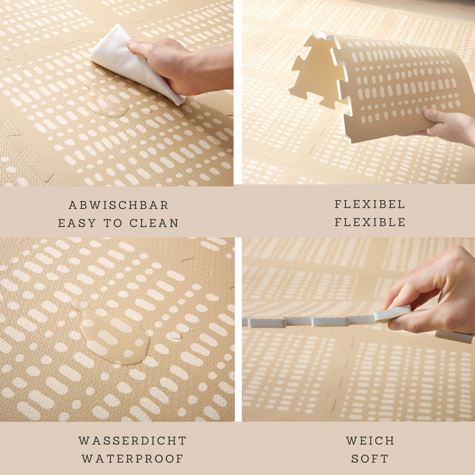 Puzzlematten, Hakuna matte, Beige – Produktansicht