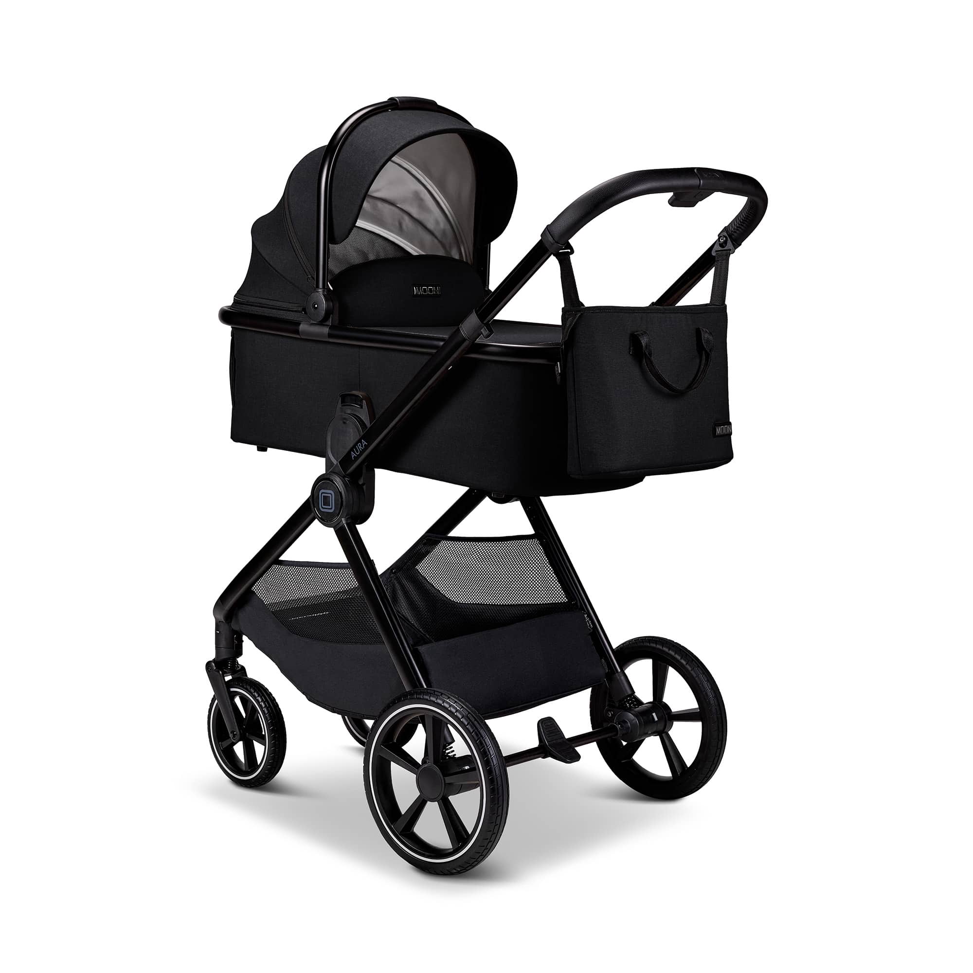 Kombi-Kinderwagen, MOON, Schwarz – Produktansicht