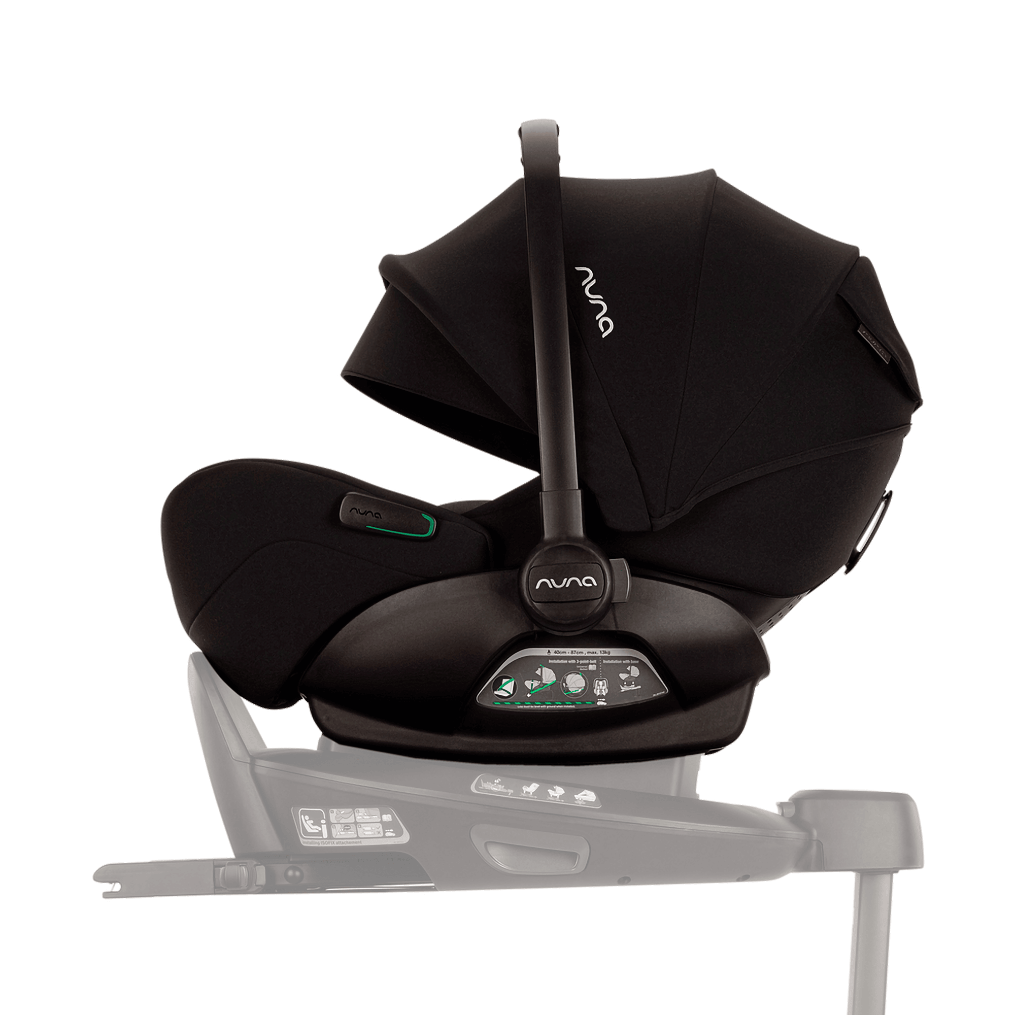 Babyschalen 0-13 kg, Gruppe 0+, nuna, Schwarz – Produktansicht