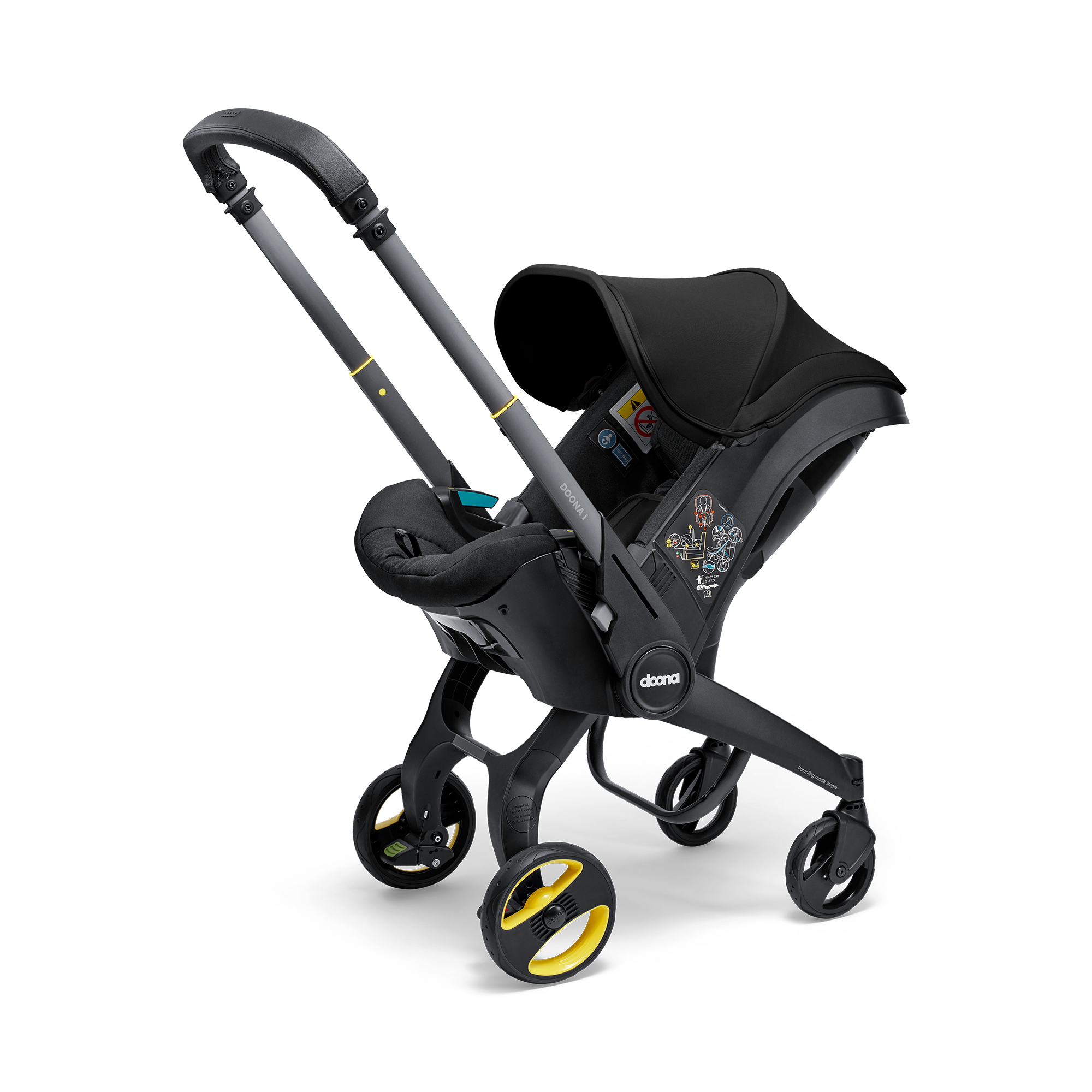 Babyschalen 0-13 kg, Gruppe 0+, doona, Schwarz – Produktansicht