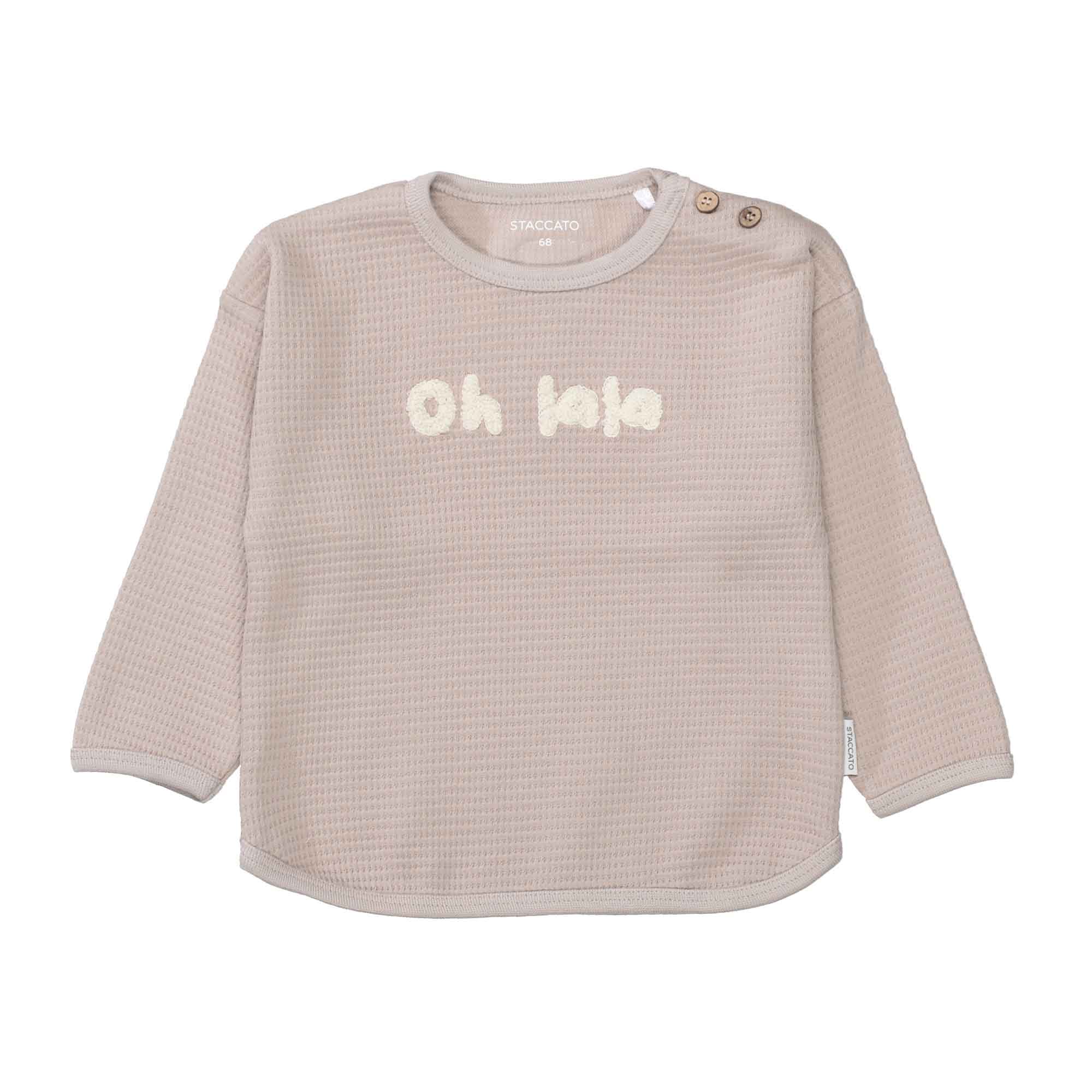 Langarmshirts, STACCATO, Beige – Besonderheit: aus 100% Baumwolle