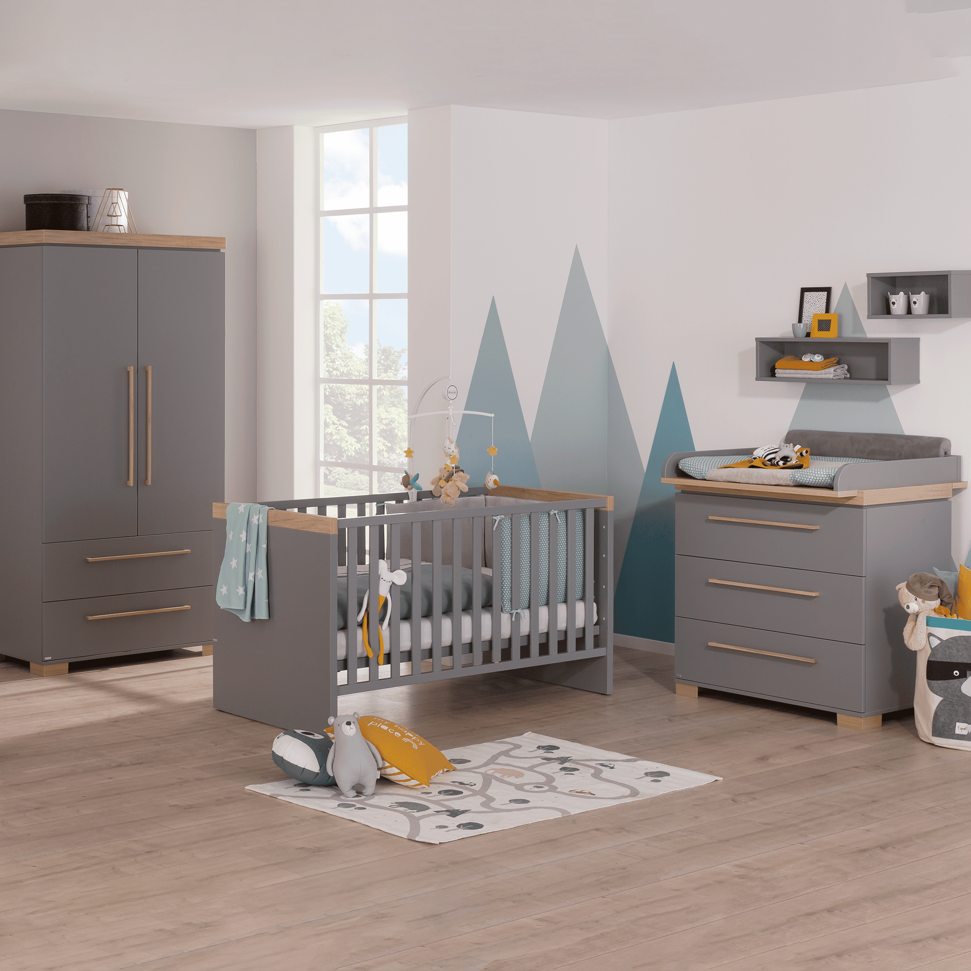 4-teiliges Spar-Set Babyzimmer Theo PAIDI Anthrazit 9000000000143 1