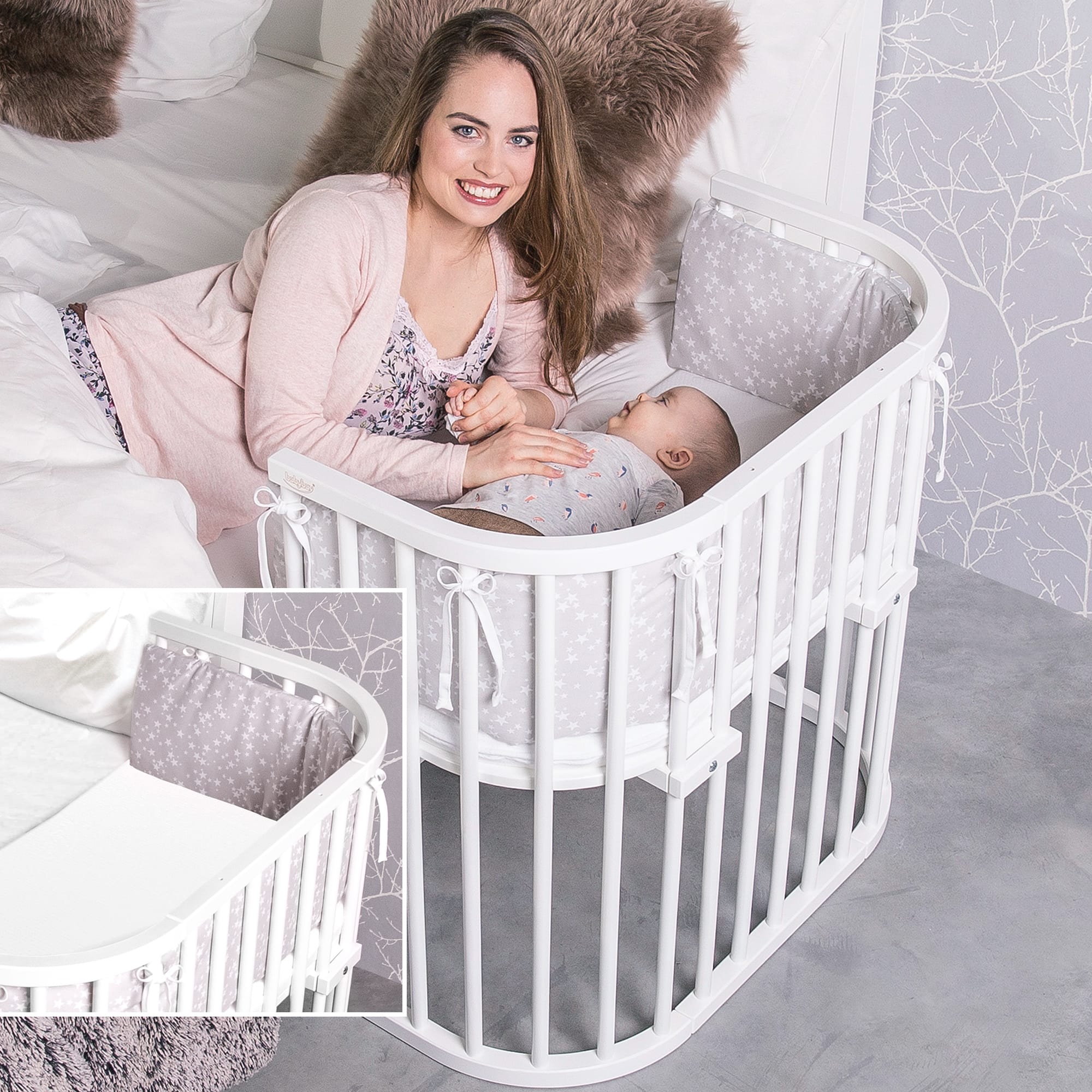 Beistellbetten, babybay, Weiß – Produktansicht
