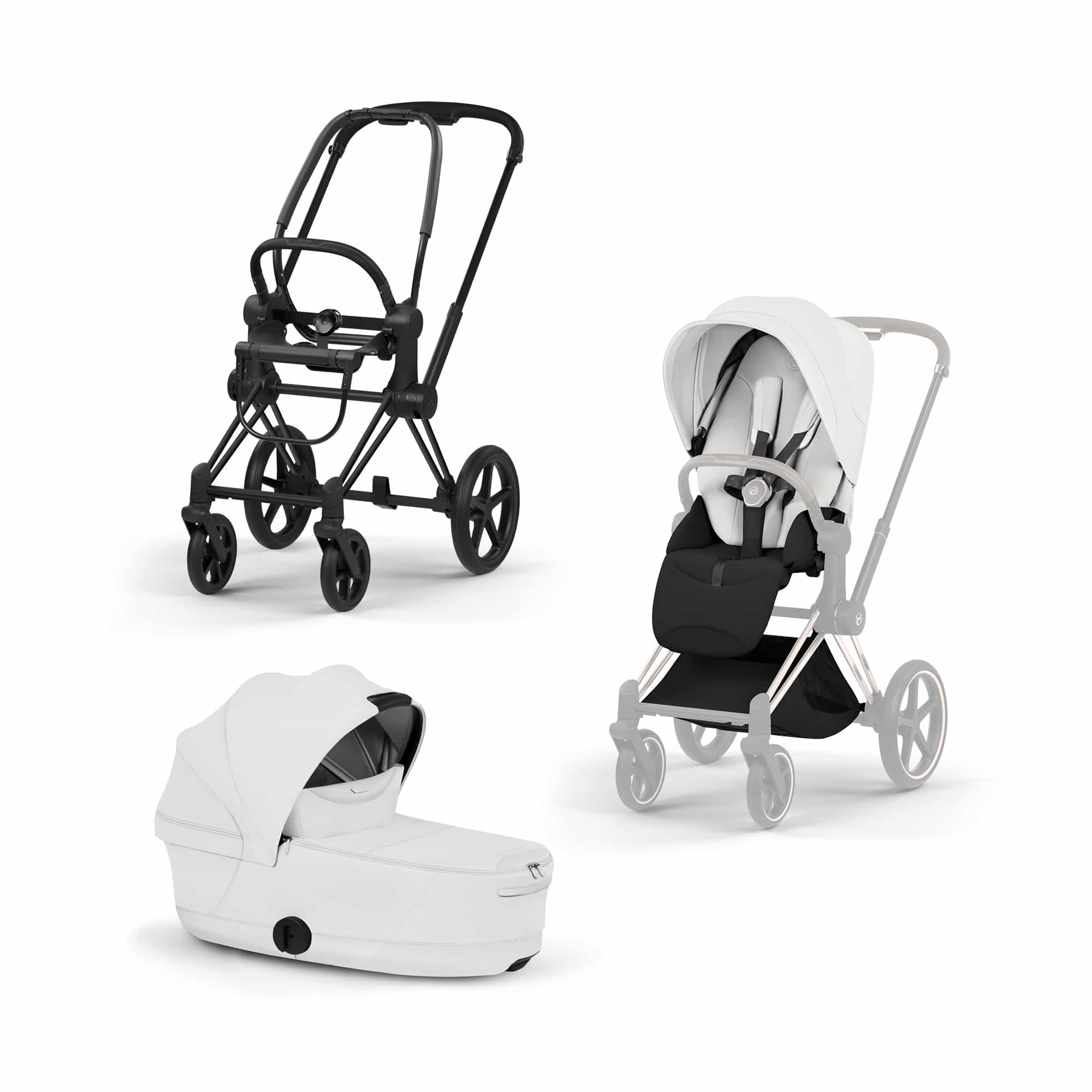 Kinderwagen Komplettsets, cybex PLATINUM, Beige – Besonderheit: Set bestehend aus Rahmen, Babywanne und Sitzpaket