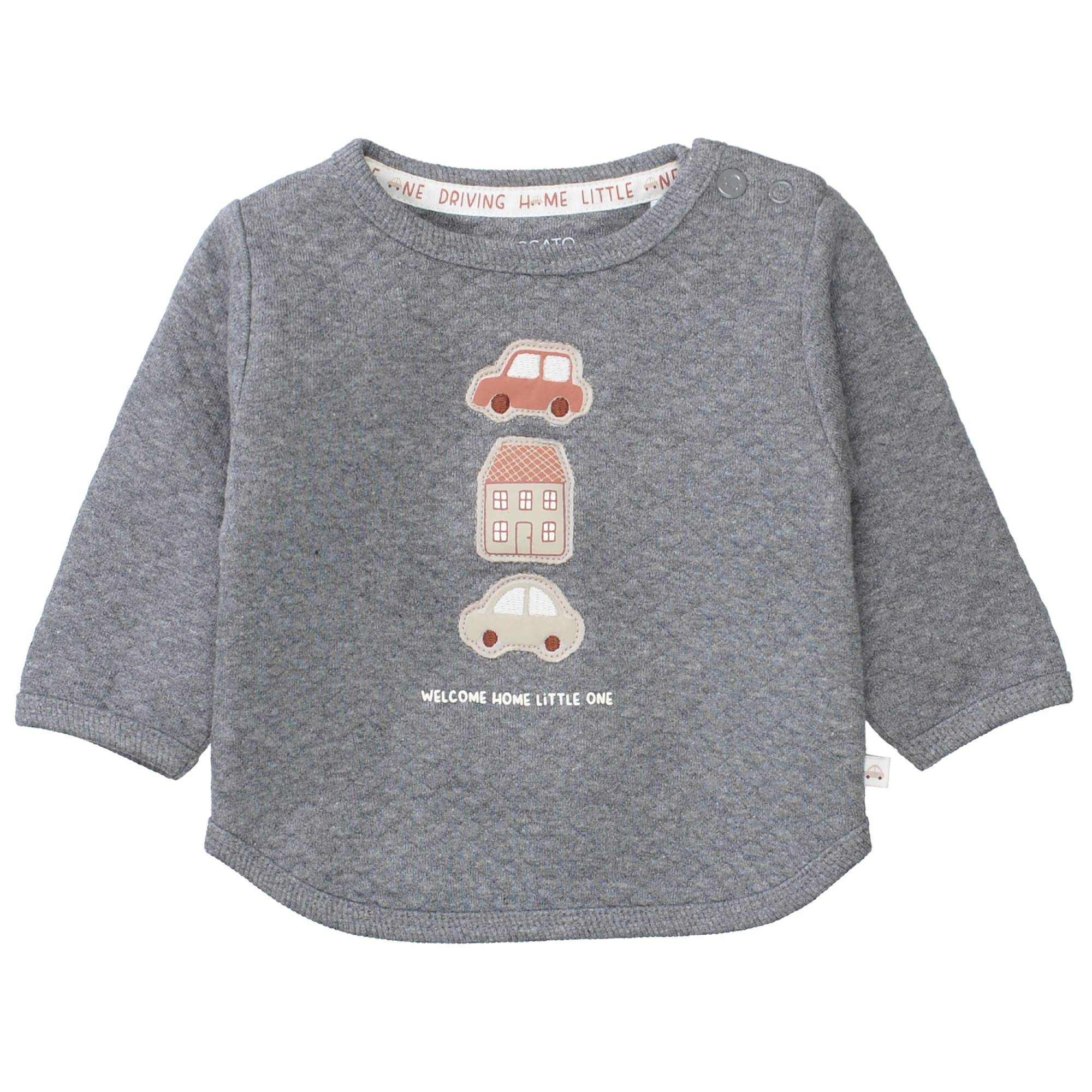 Langarmshirts, STACCATO, Grau – Besonderheit: aus 80% Baumwolle