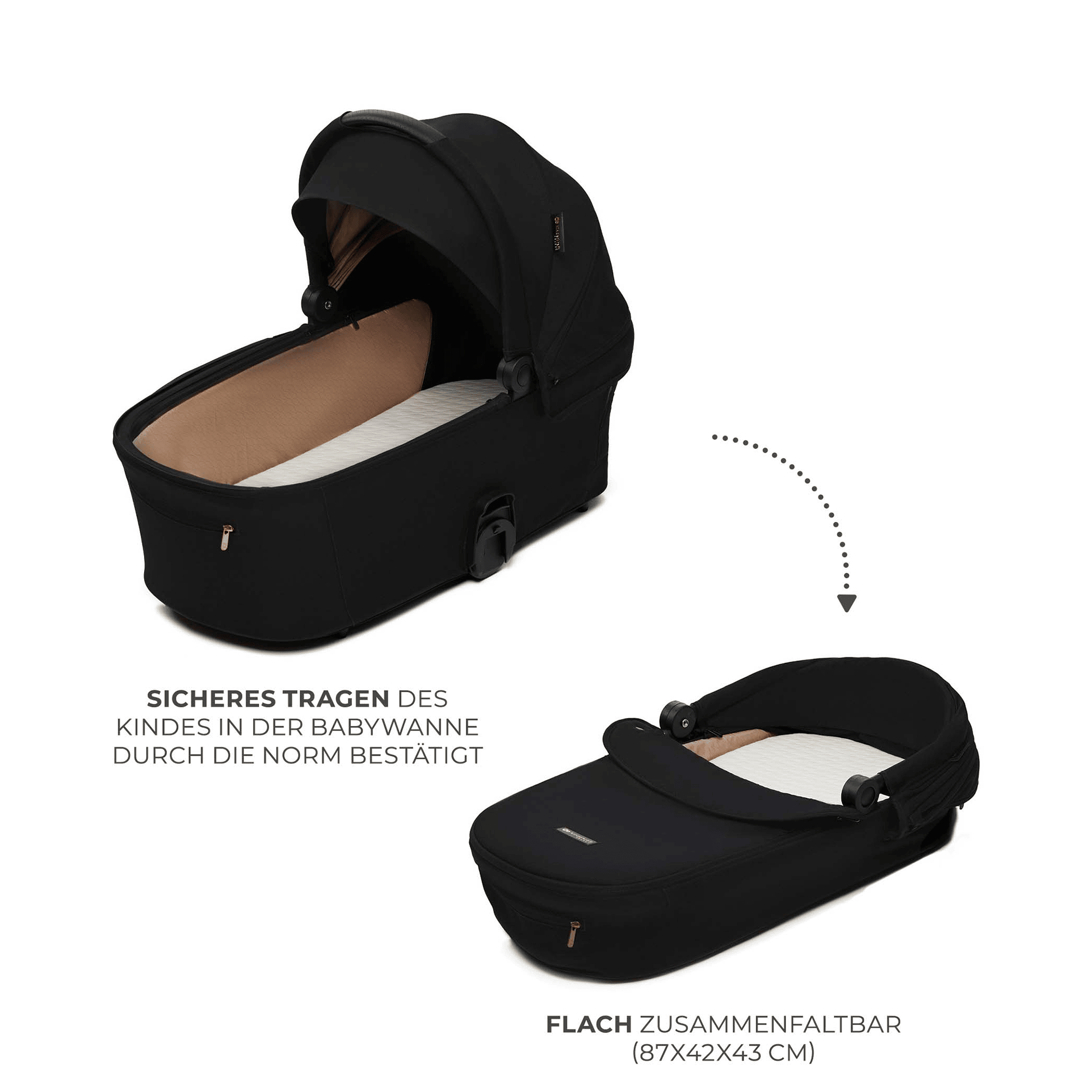 Kombi-Kinderwagen, Kinderkraft, Schwarz – Produktansicht