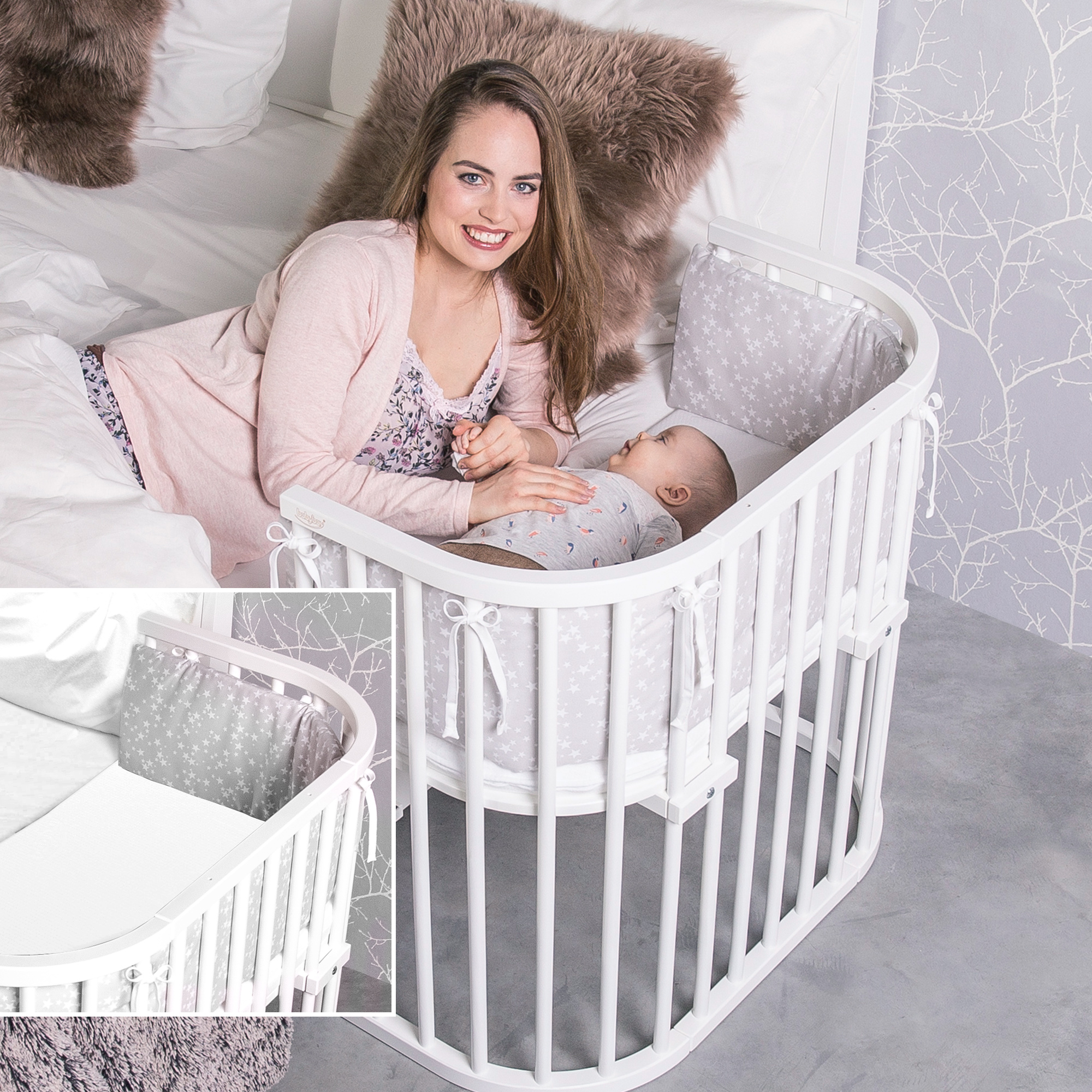 Beistellbetten, babybay, Weiß – Produktansicht