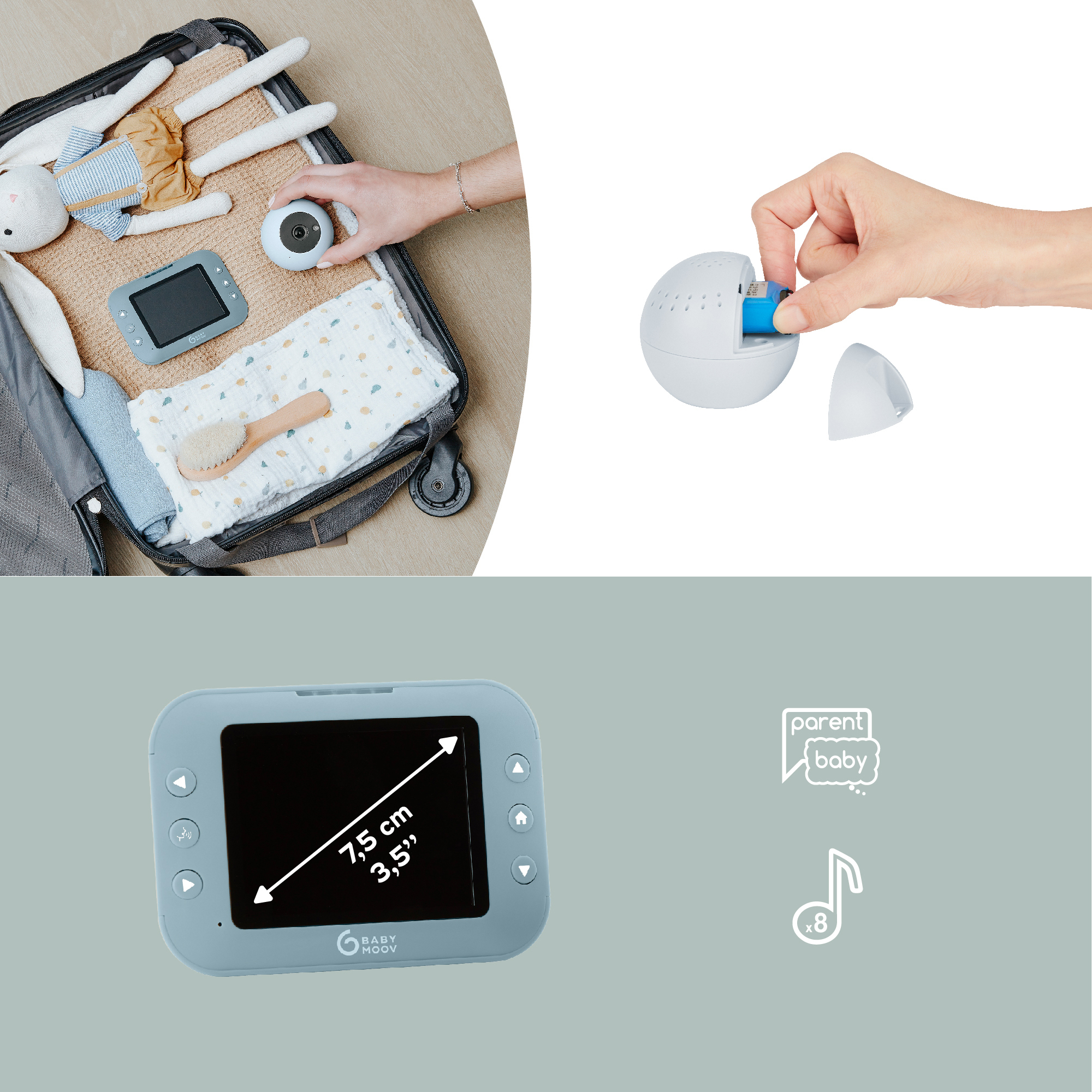 Video Babyphone, babymoov, Blau – Produktansicht