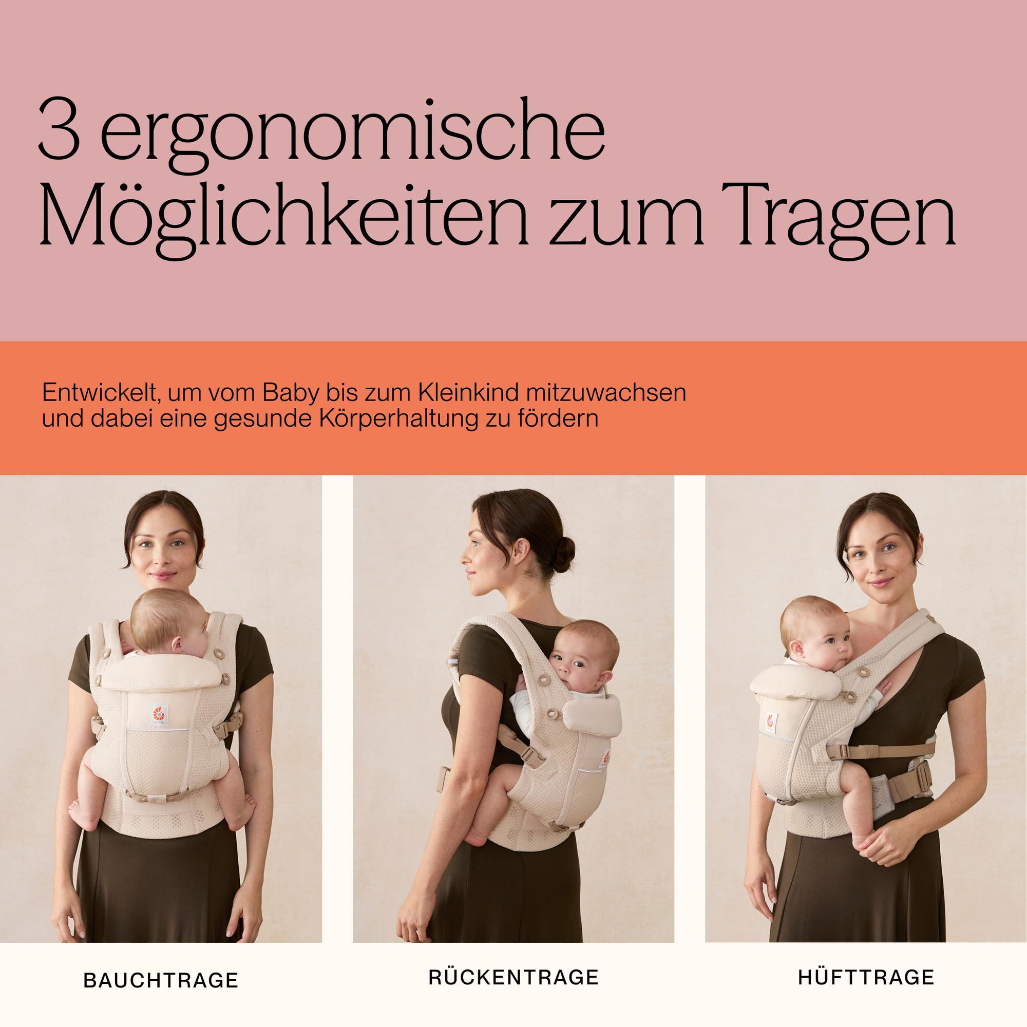 Babytragen, ERGObaby, Schwarz – Produktansicht