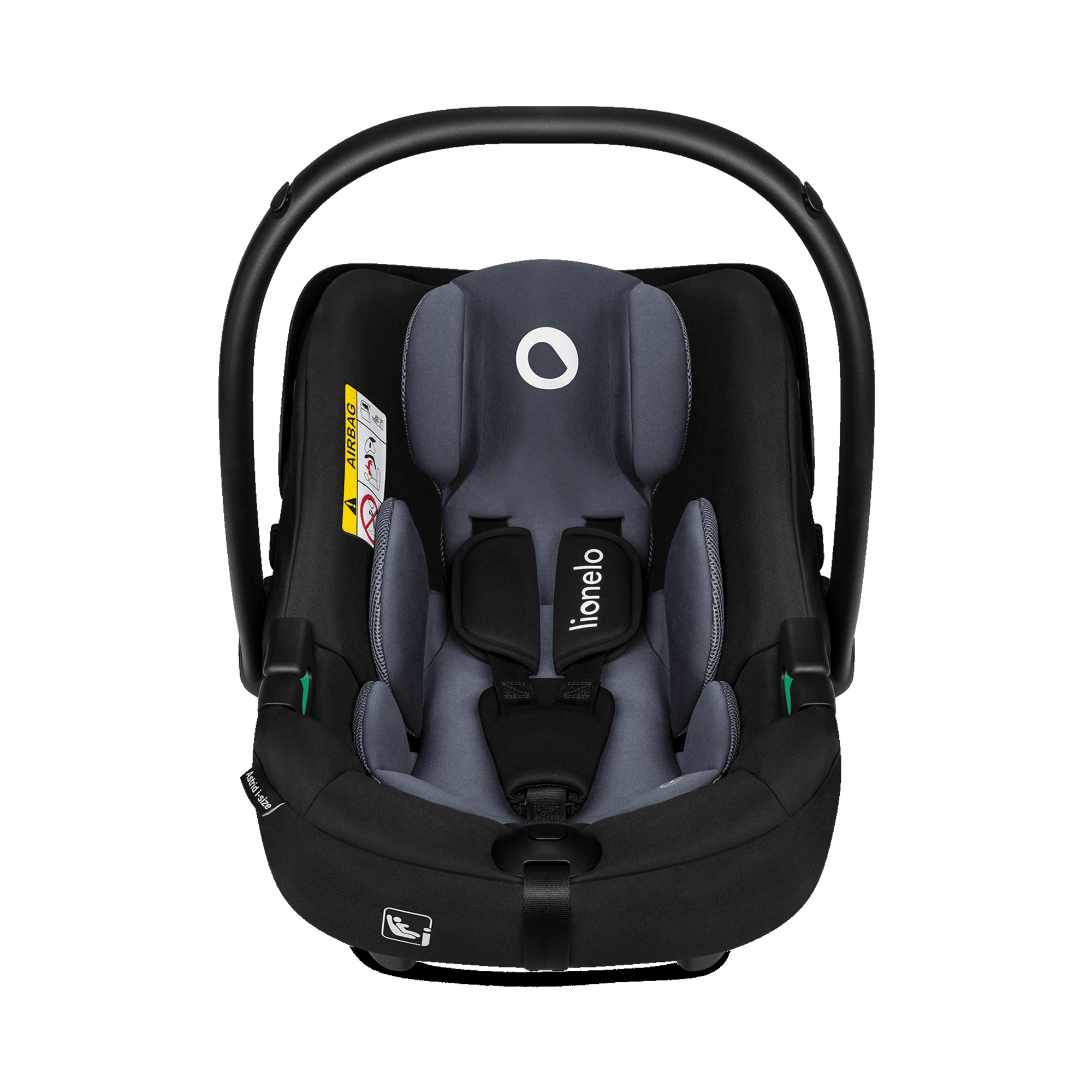 Babyschalen 0-13 kg, Gruppe 0+, lionelo, Schwarz – Produktansicht