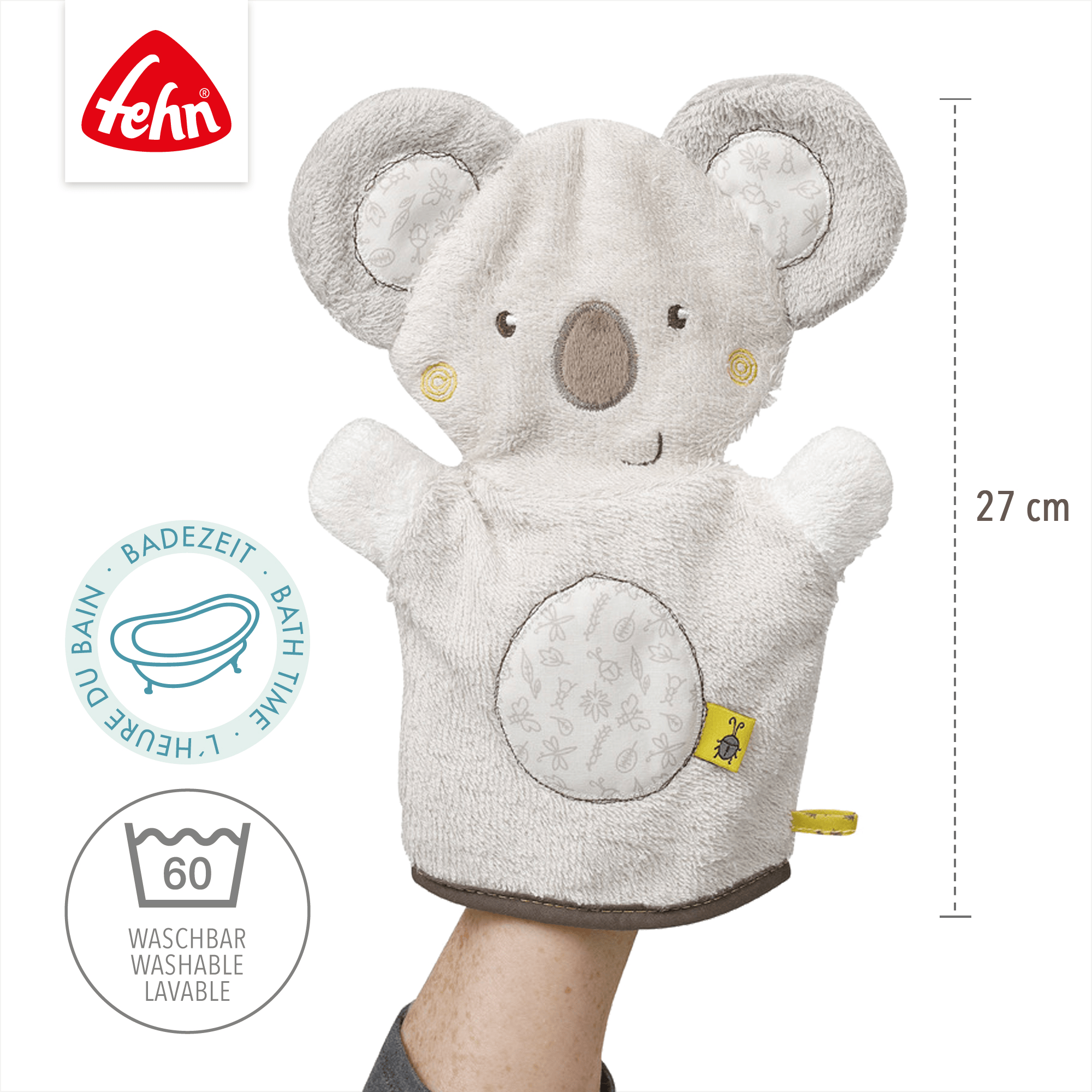 Waschlappen, fehn, Grau – Produktansicht