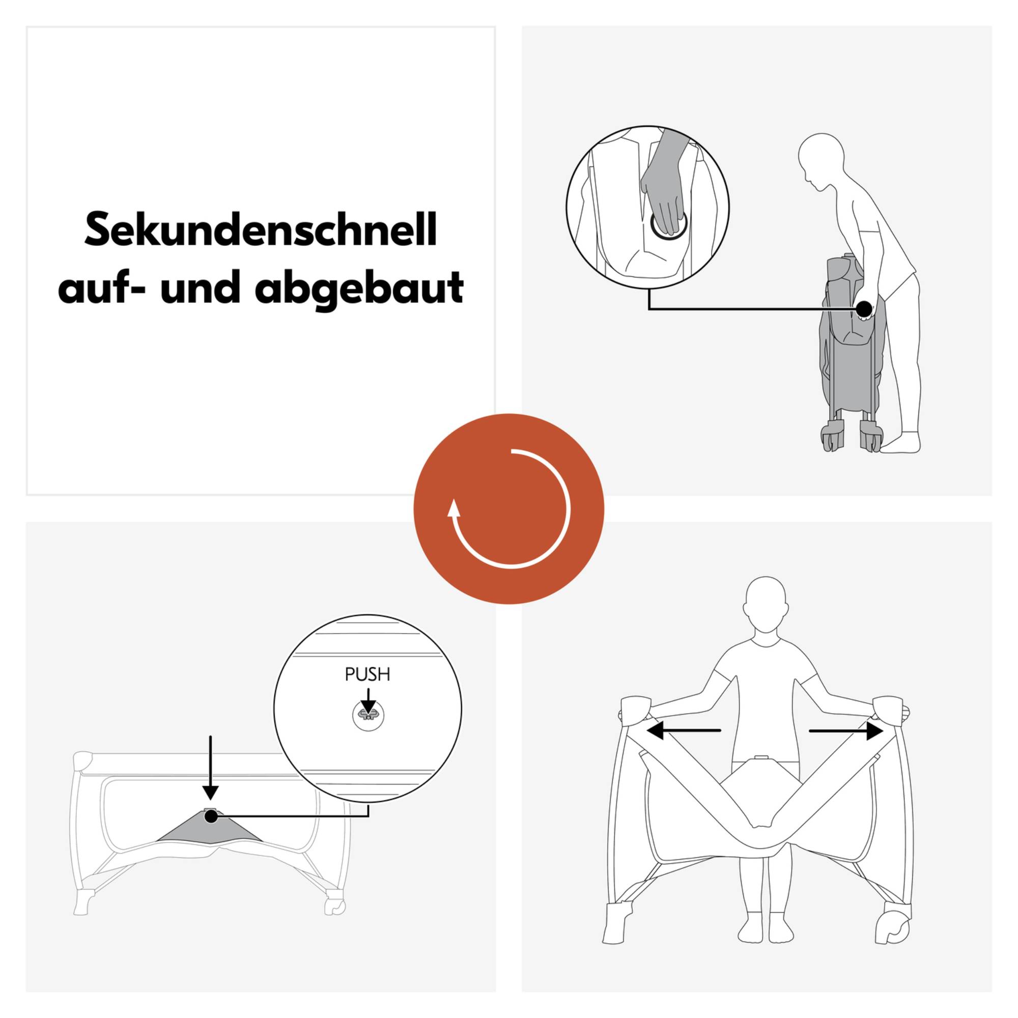 Reisebetten & Zubehör, hauck, Grau – Produktansicht