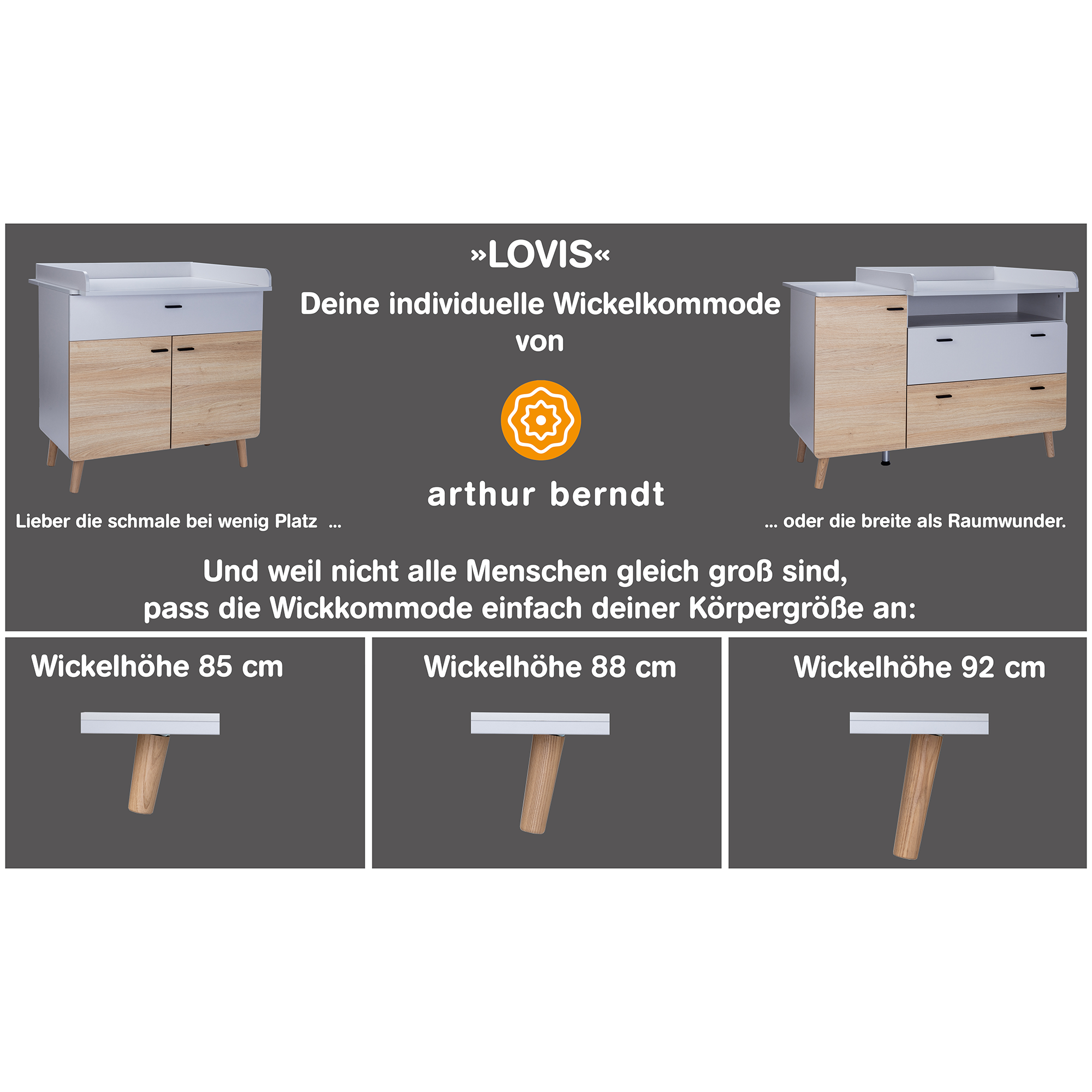Babyzimmer Sets, Arthur Berndt, Grau – Produktansicht