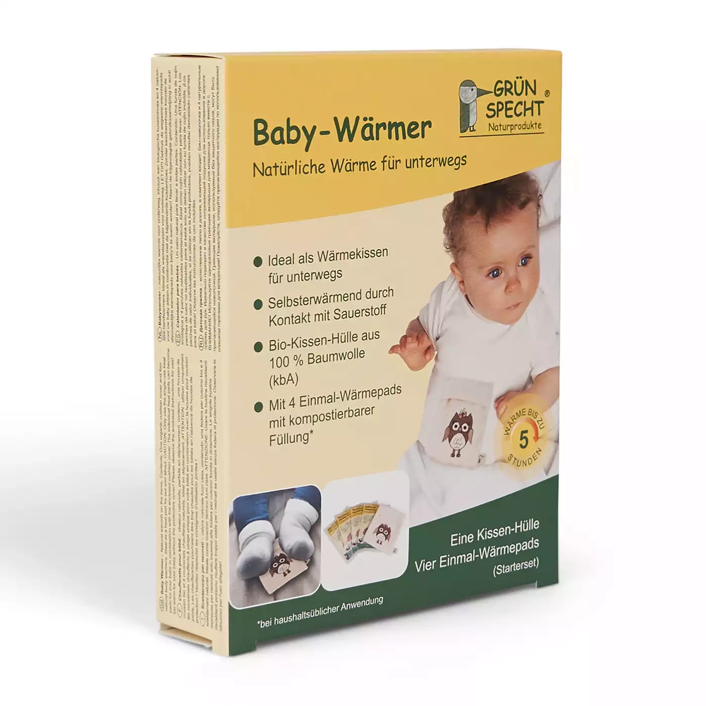Wärmekissen & -flaschen, GRÜNSPECHT, Beige – Produktansicht
