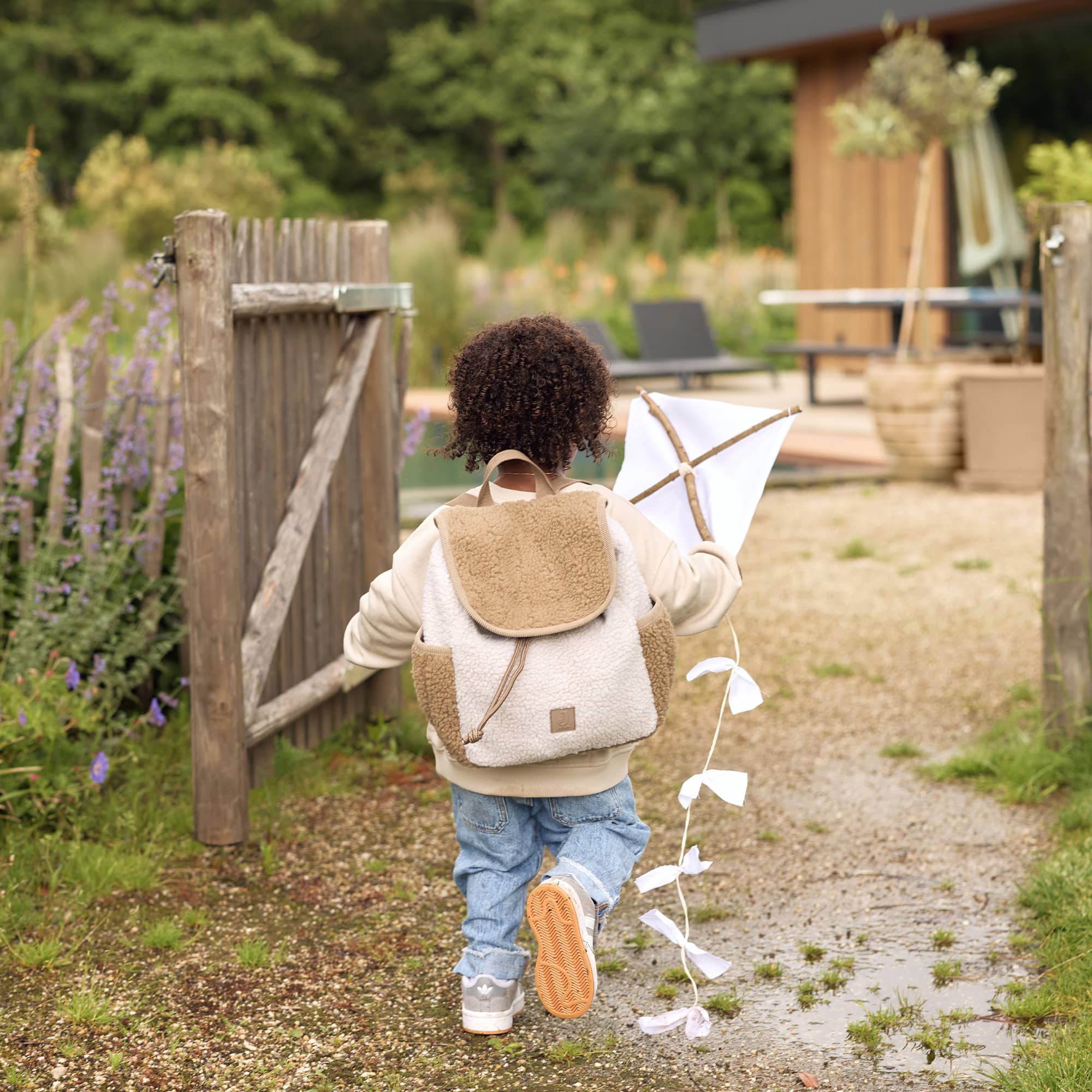 Kinderrucksäcke, jollein, Beige – Besonderheit: verstellbare Schulterträger