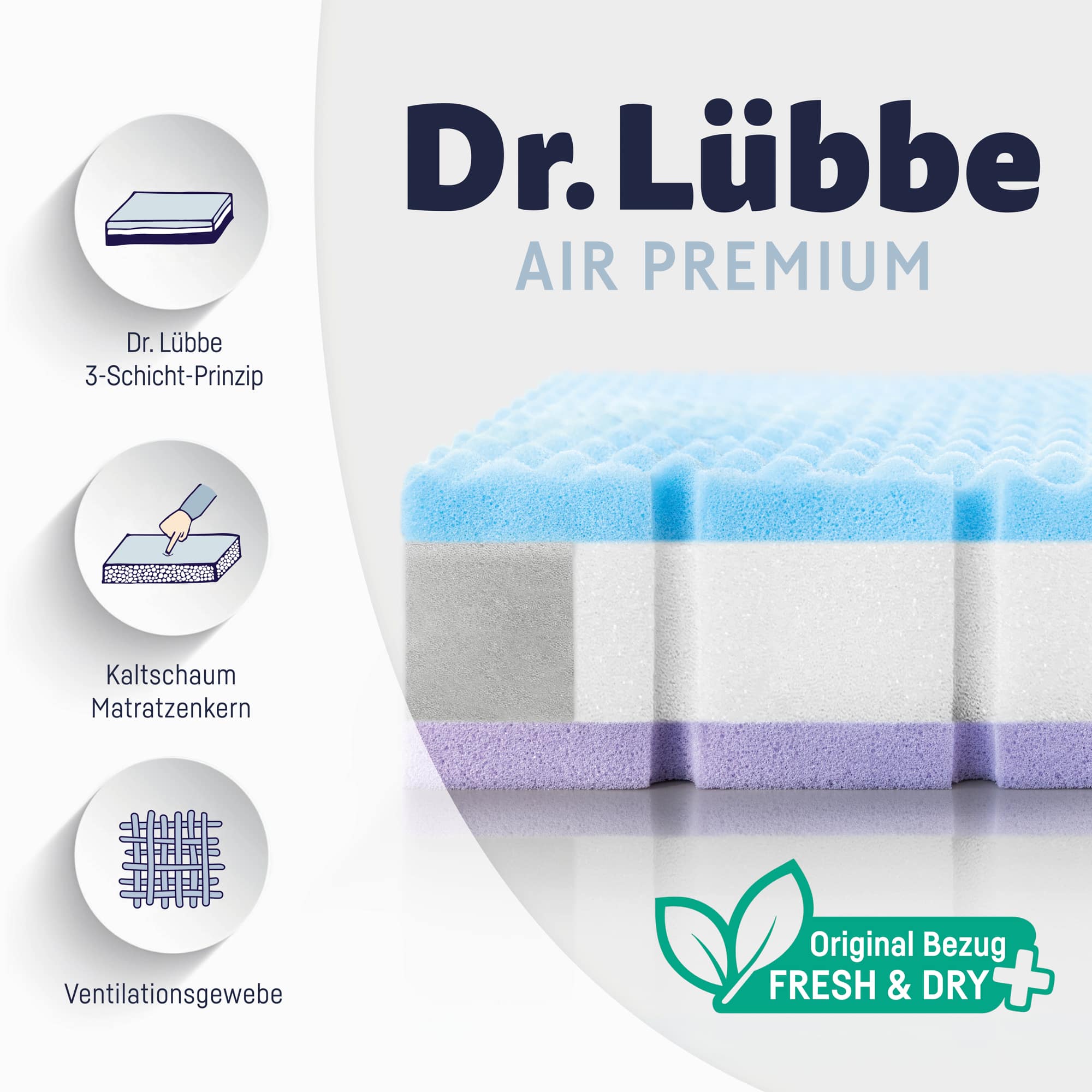 Babymatratze Dr. Lübbe Air Premium 140 x 70 cm Zöllner Weiß 2000527004206 2
