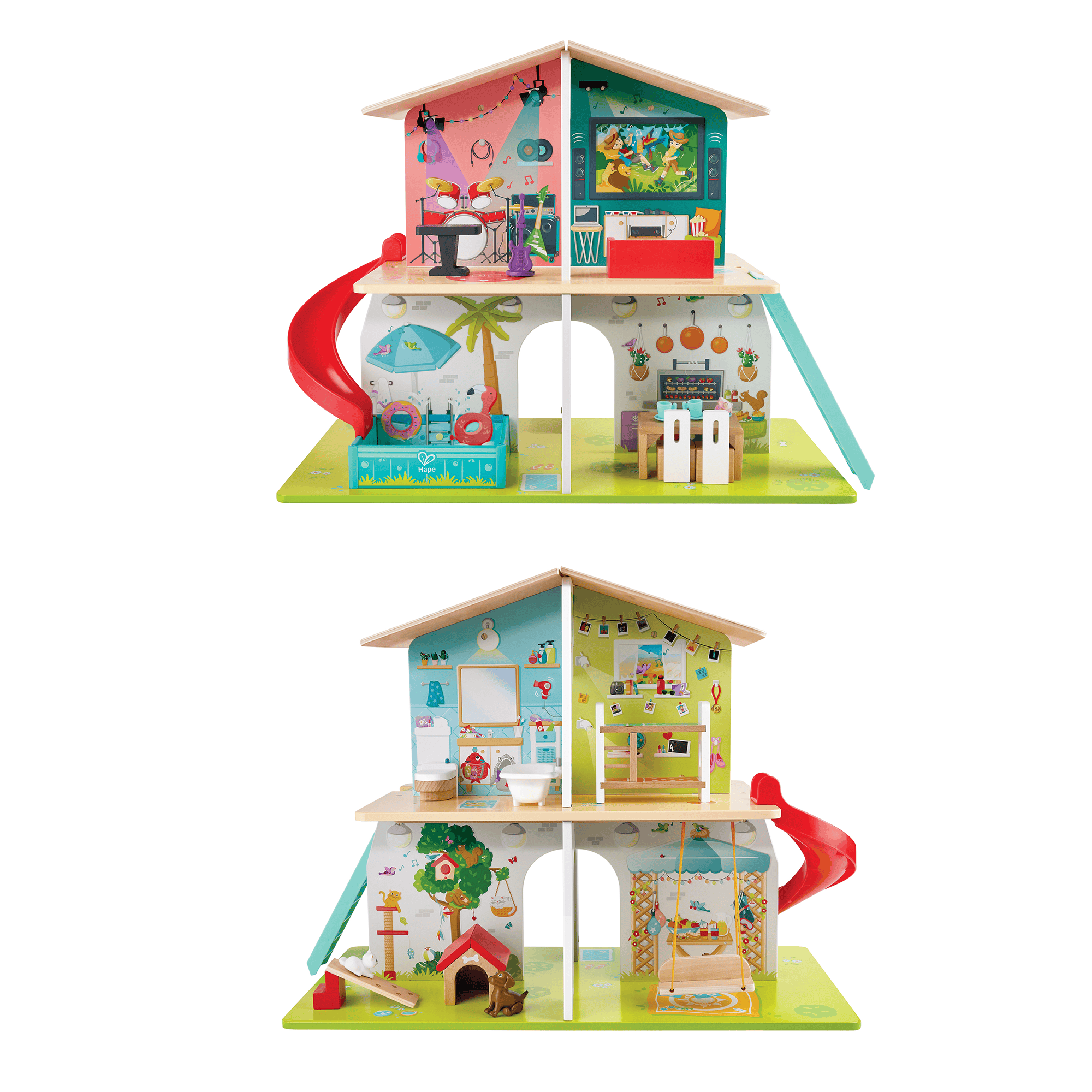 Puppen & Puppenwagen, Hape, Mehrfarbig – Produktansicht