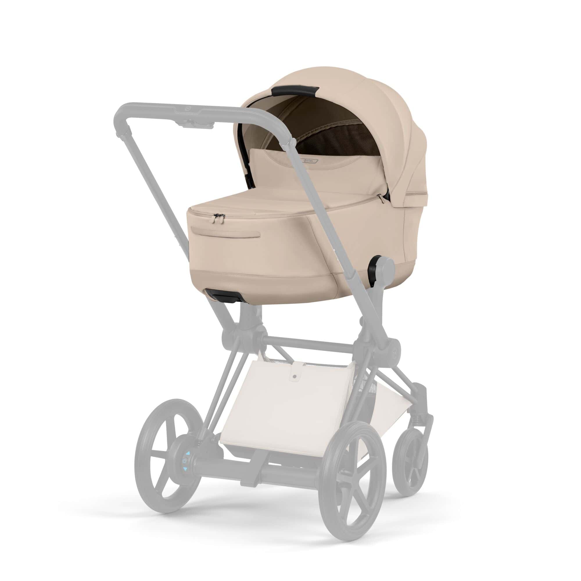 Tragewannen, cybex PLATINUM, Beige – Besonderheit: atmungsaktive Schaumstoffmatratze sorgt zusammen mit den Panorama- und Himmelsfenstern für erstklassigen Komfort und optimale Belüftung