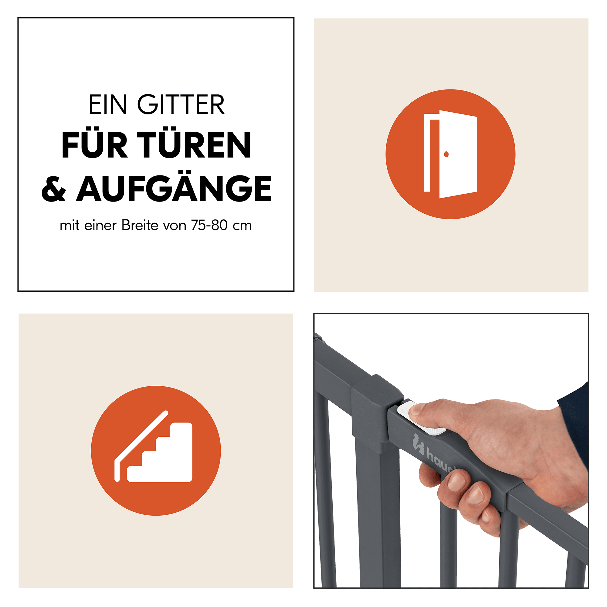 Tür- & Treppenschutzgitter, hauck, Grau – Produktansicht