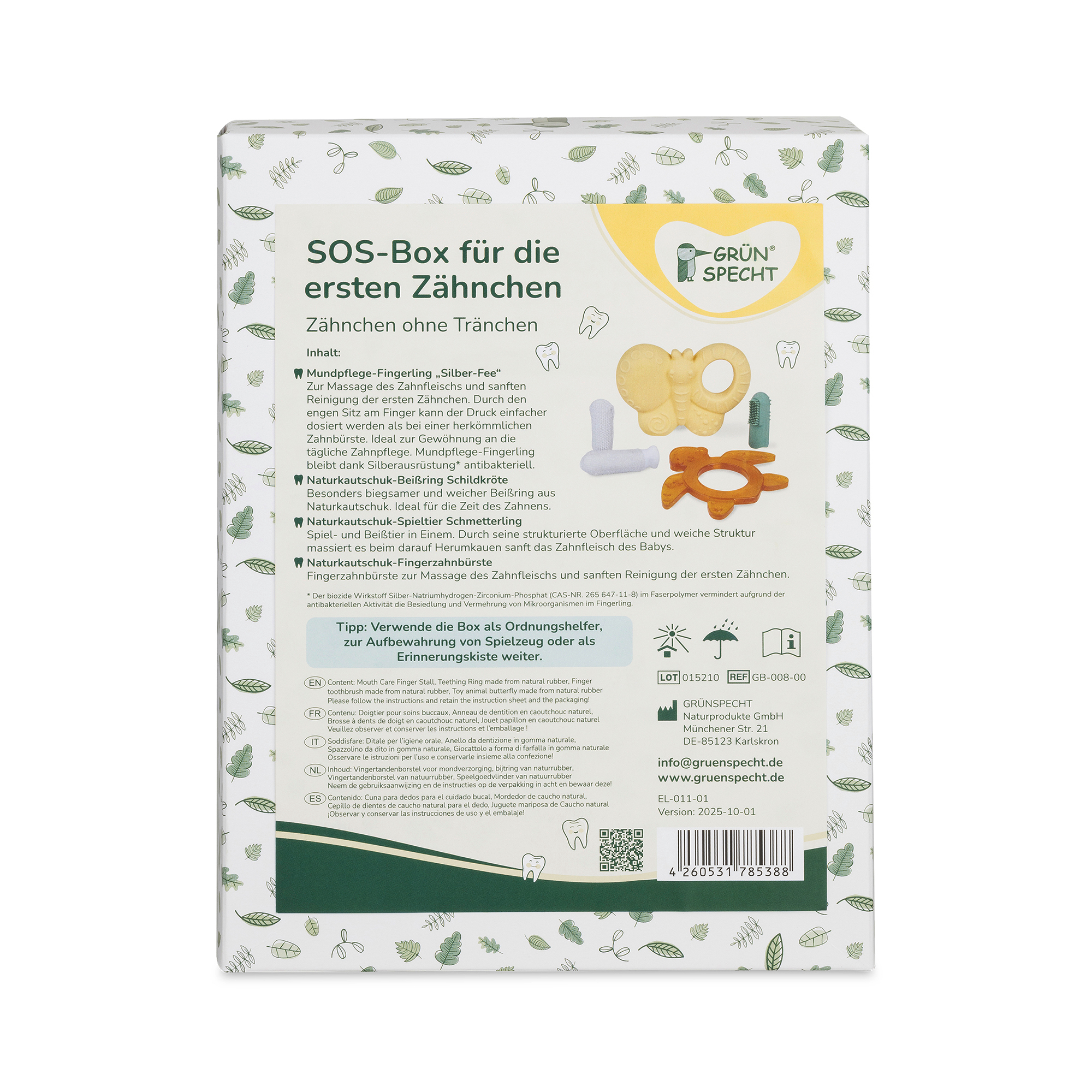 Beißringe, GRÜNSPECHT, Gelb – Produktansicht