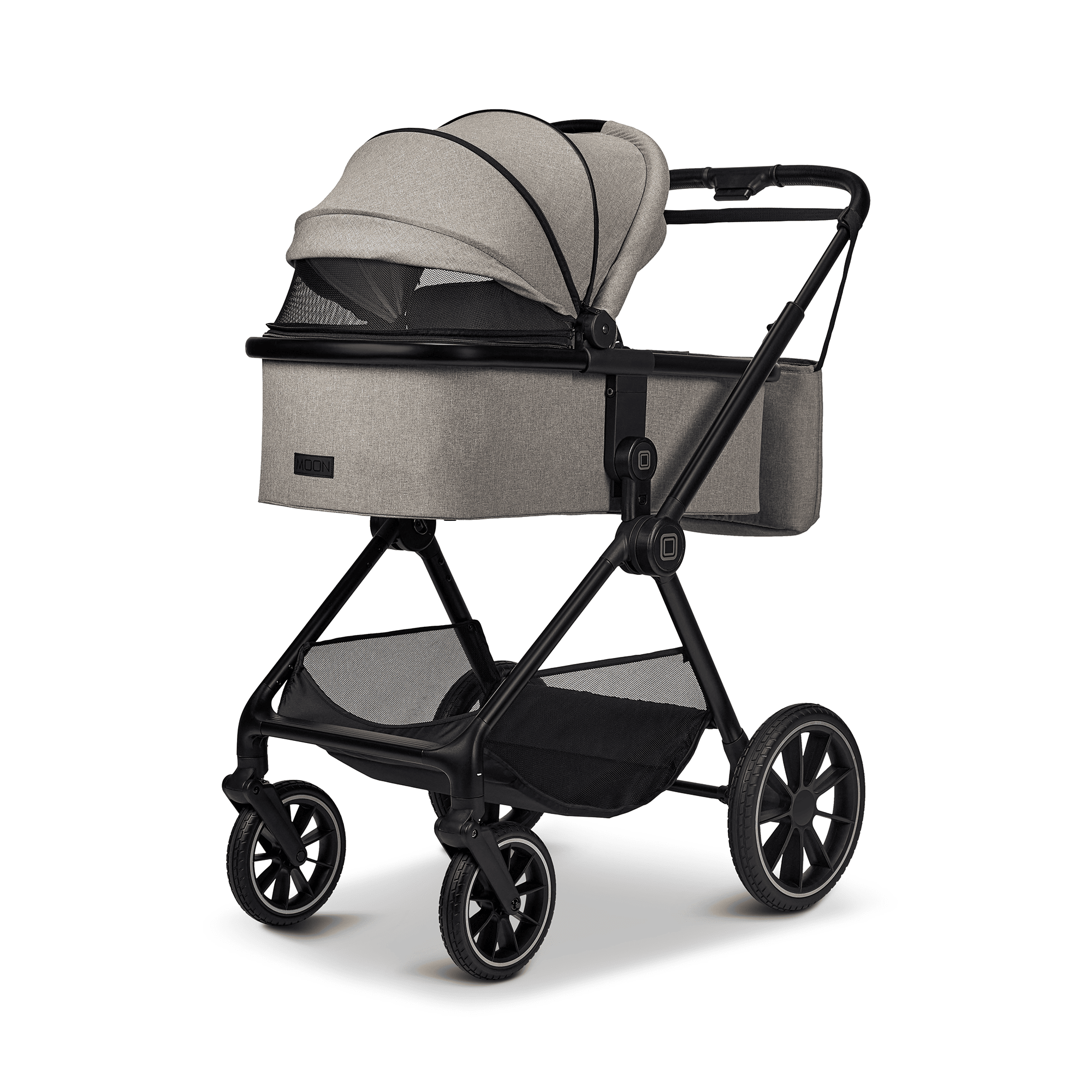 Moon Clicc Kinderwagen, MOON, Beige – Besonderheit: mit Babywanne und Sportsitz