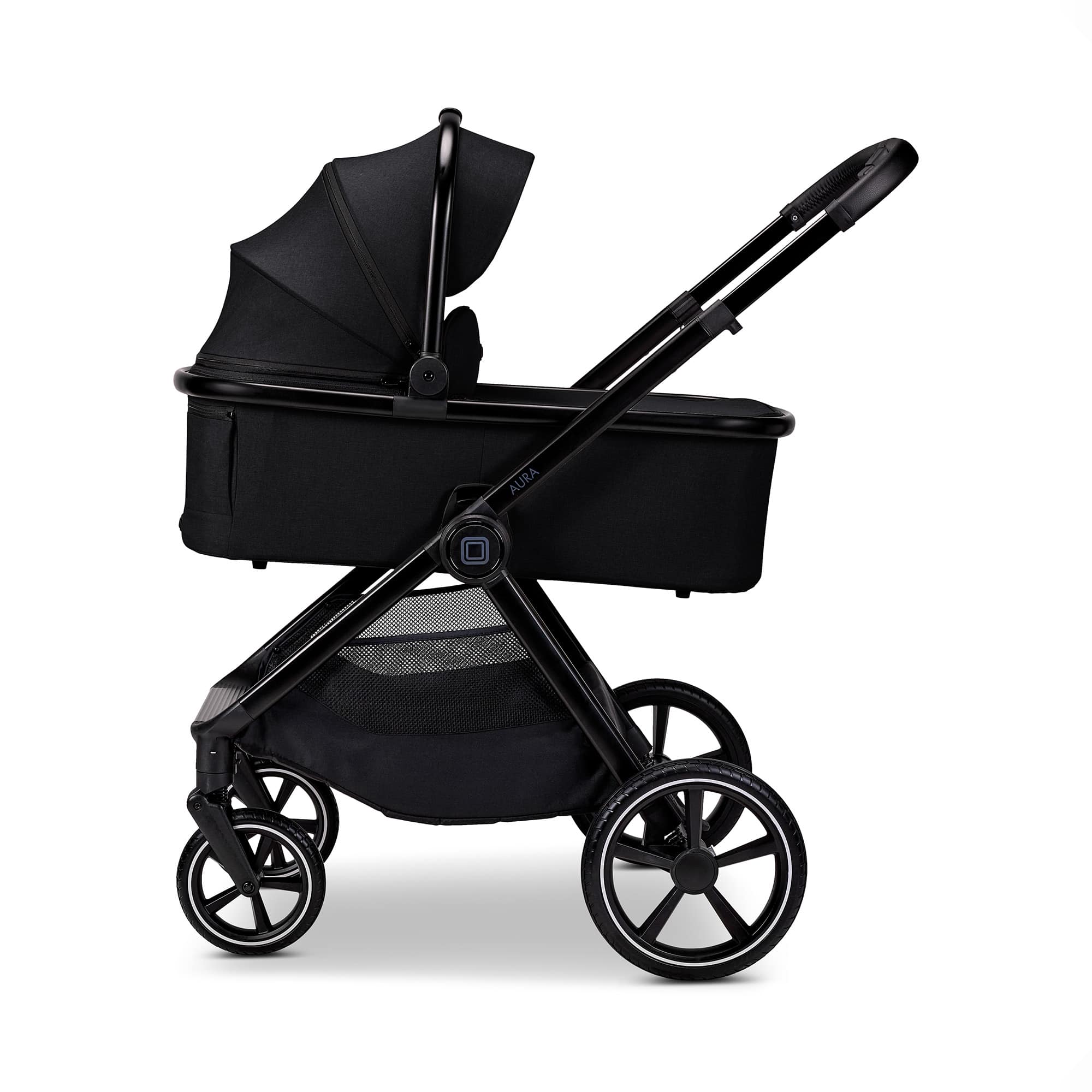 Kombi-Kinderwagen, MOON, Schwarz – Produktansicht