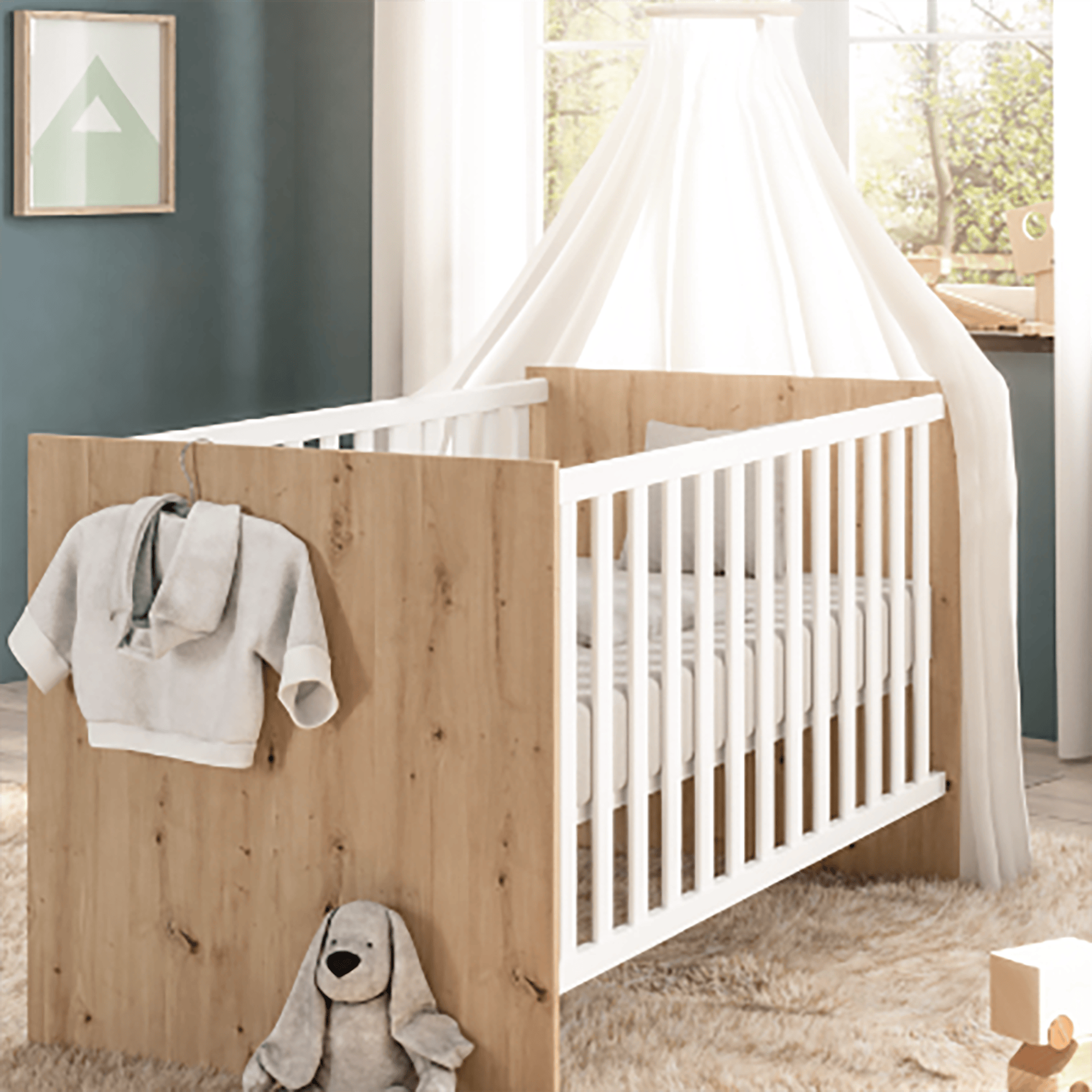 Gitterbetten, Mäusbacher, Weiß – Besonderheit: inkl. dreifach verstellbarem Lattenrost