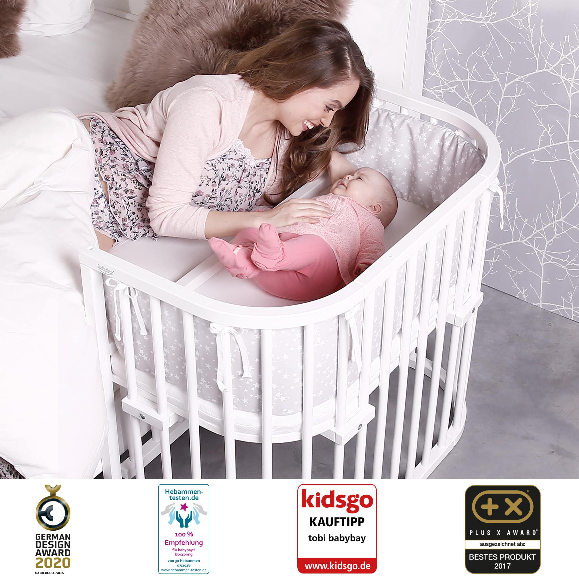 Set babybay Maxi Comfort Plus weiß mit Matratze Klima babybay Weiß 9000000000350 2