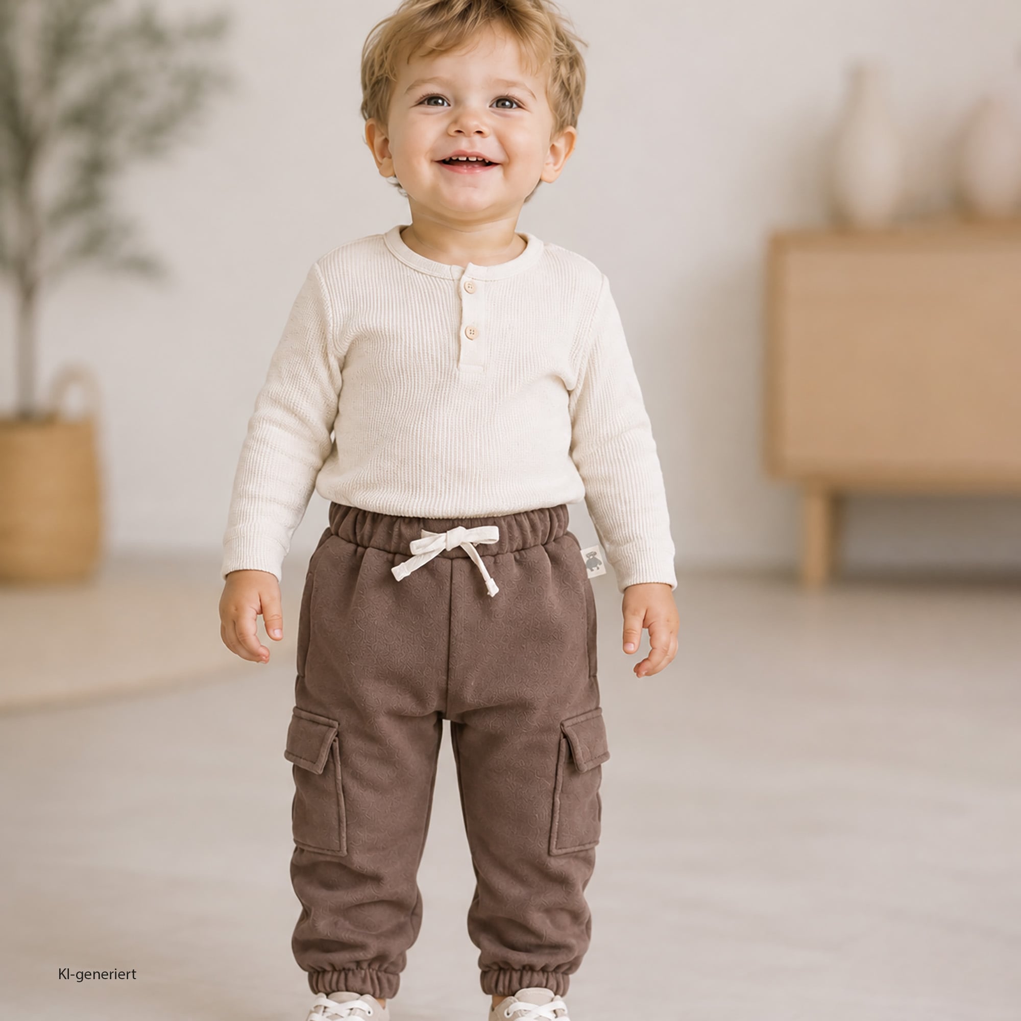Lange Hosen, LITTLE, Braun – Besonderheit: aus 80% Baumwolle