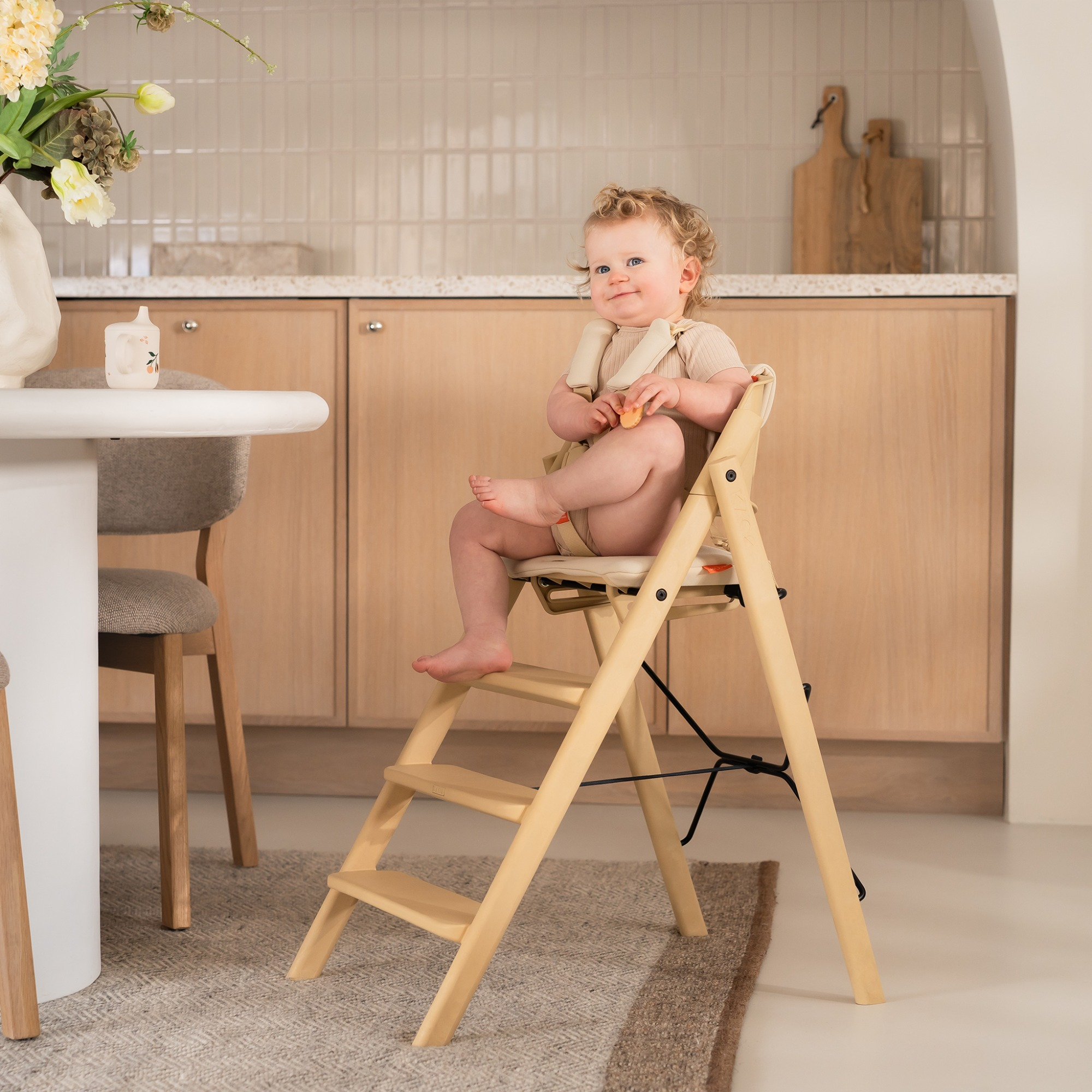 Klapphochstühle, KAOS, Beige – Besonderheit: zusammenklappbares Design