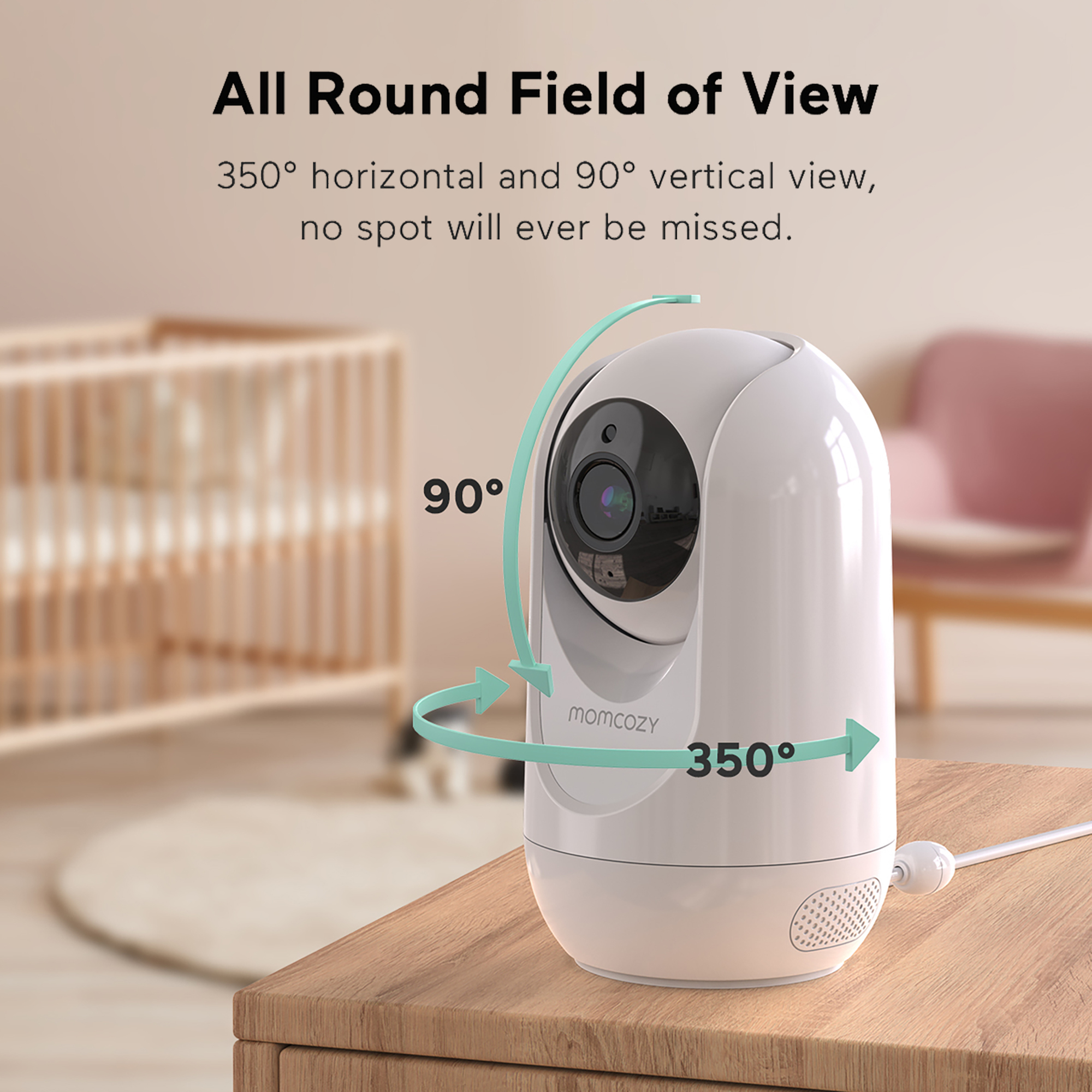 Video Babyphone, momcozy, Weiß – Produktansicht