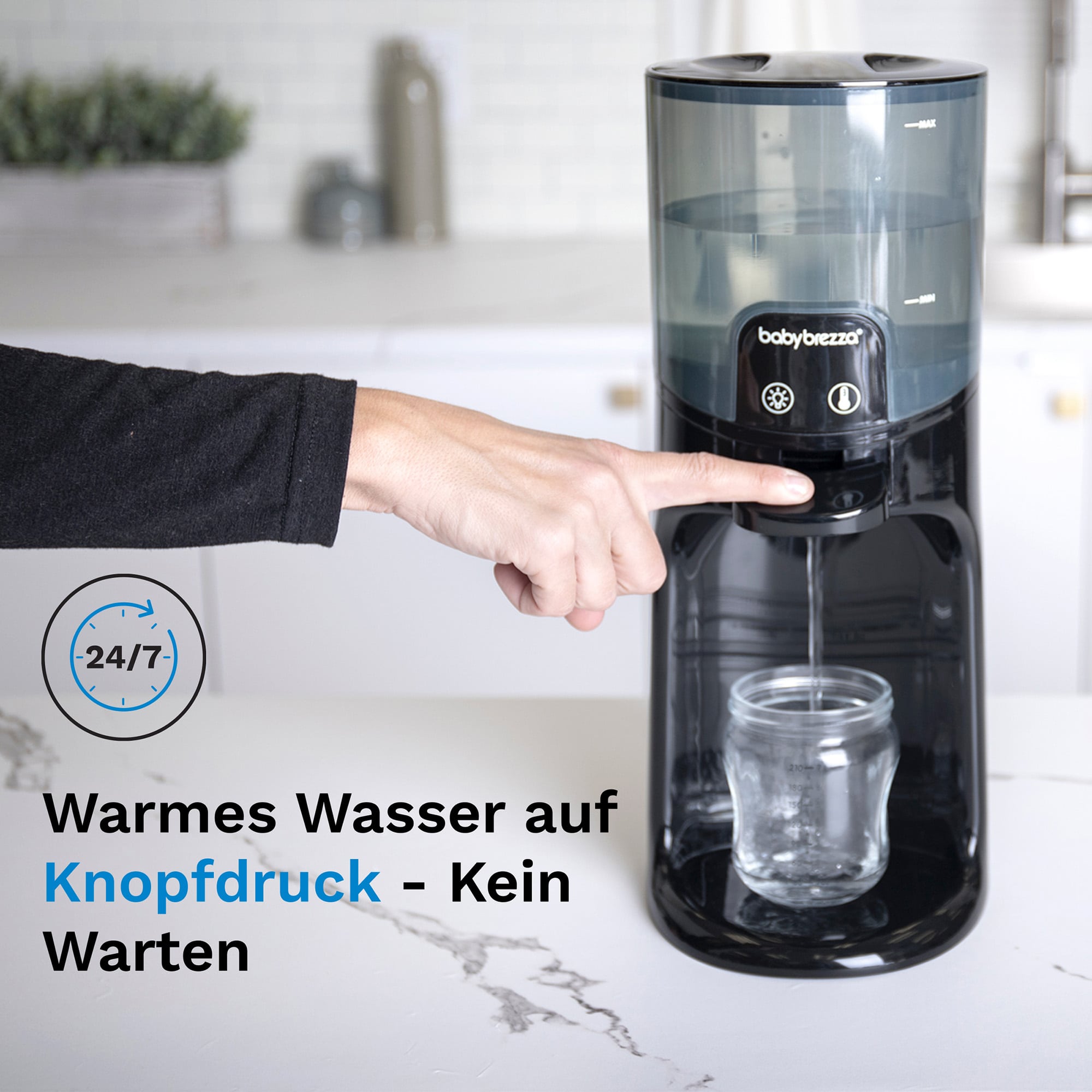 Babykostwärmer, babybrezza, Schwarz – Besonderheit: Instant Wasserwärmer für Babynahrung