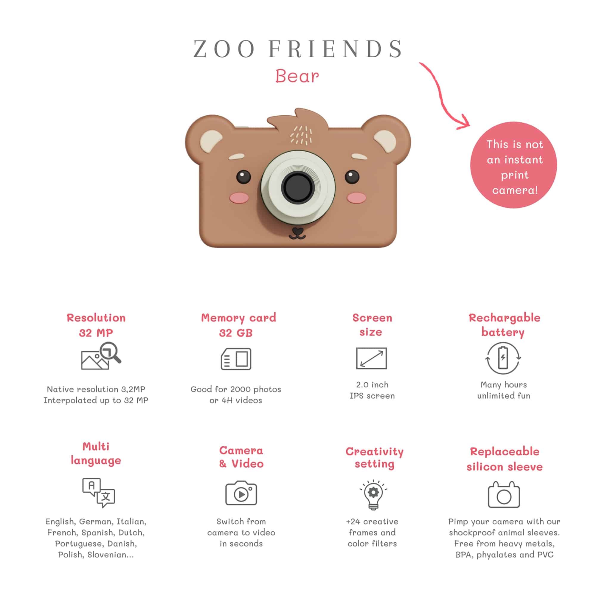 Elektronisches Spielzeug, ZOOFAMILY, Braun – Produktansicht