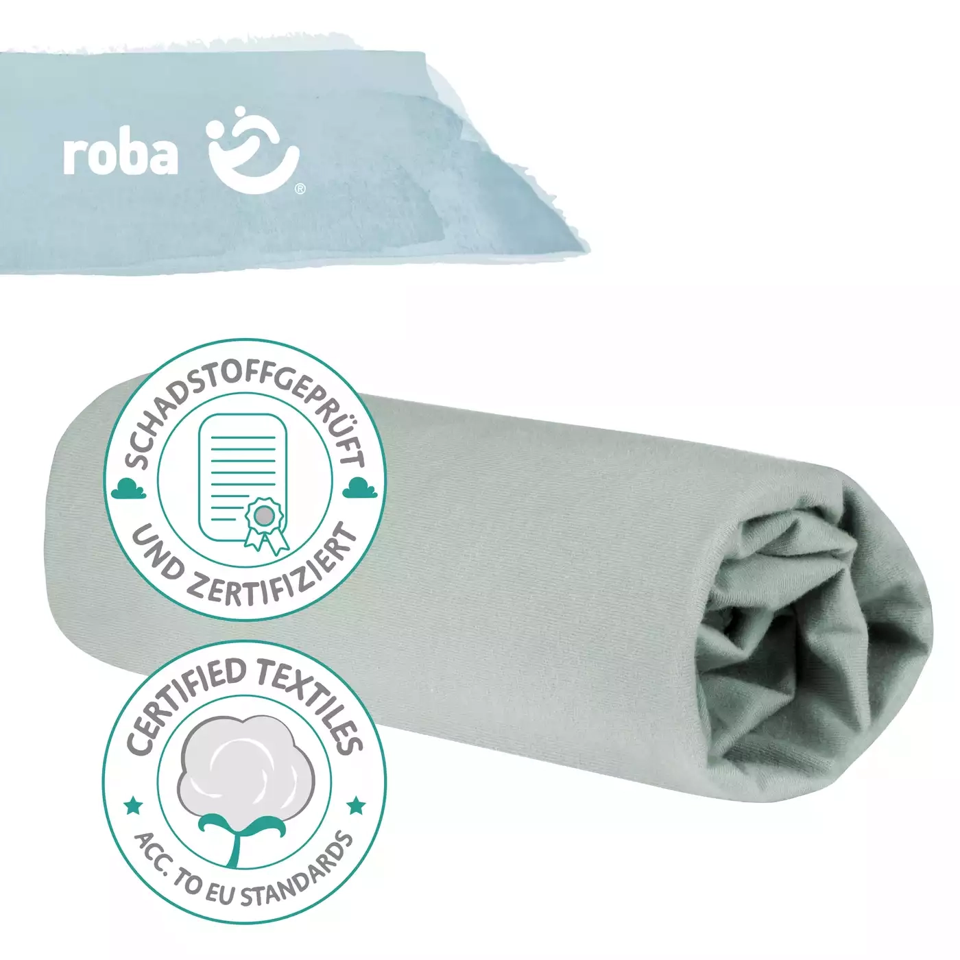 Spannbettlaken, roba, Grün – Produktansicht