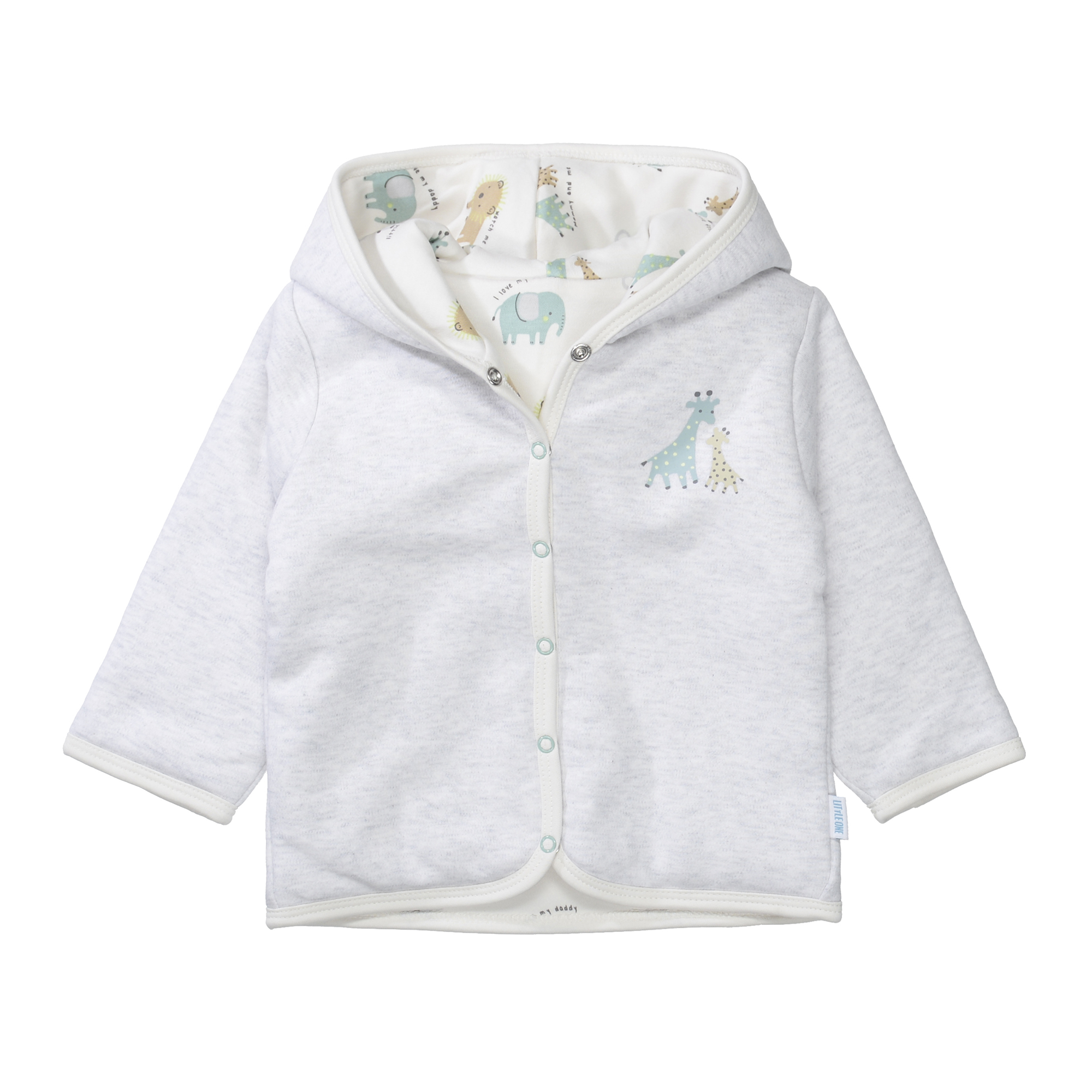 Wendejacken, LITTLE ONE, Grau – Besonderheit: aus 100% Baumwolle