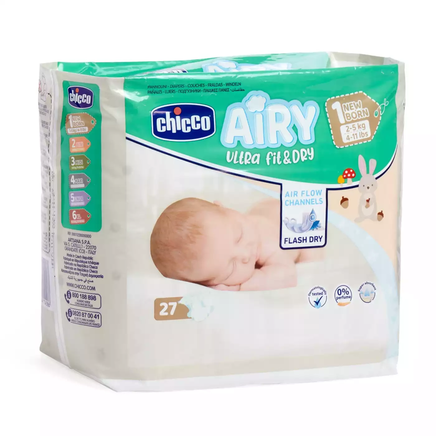 Airy Ultra Fit&Dry Newborn 27x6 chicco 2000582844106 1