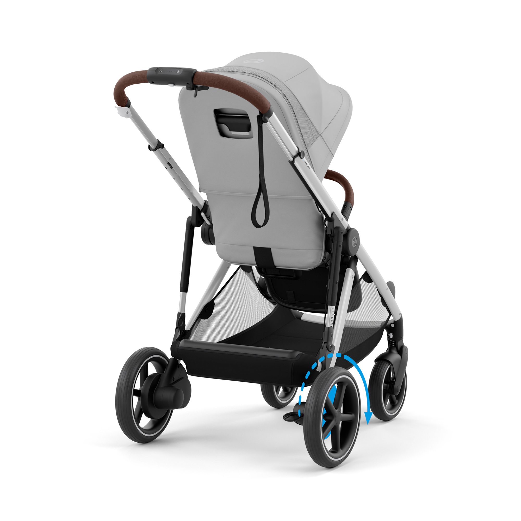 Kombi-Kinderwagen, cybex, Grau – Besonderheit: mit E-Antrieb und intuitiver Geschwindigkeitsregelung