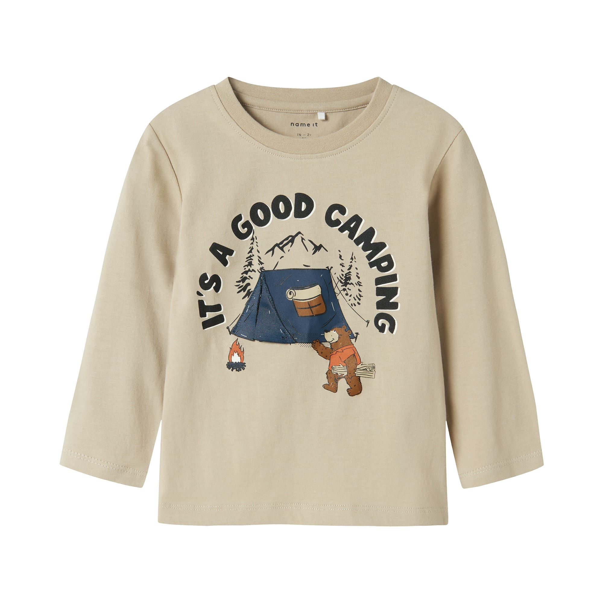 Langarmshirts, name it, Beige – Besonderheit: aus 100% Baumwolle