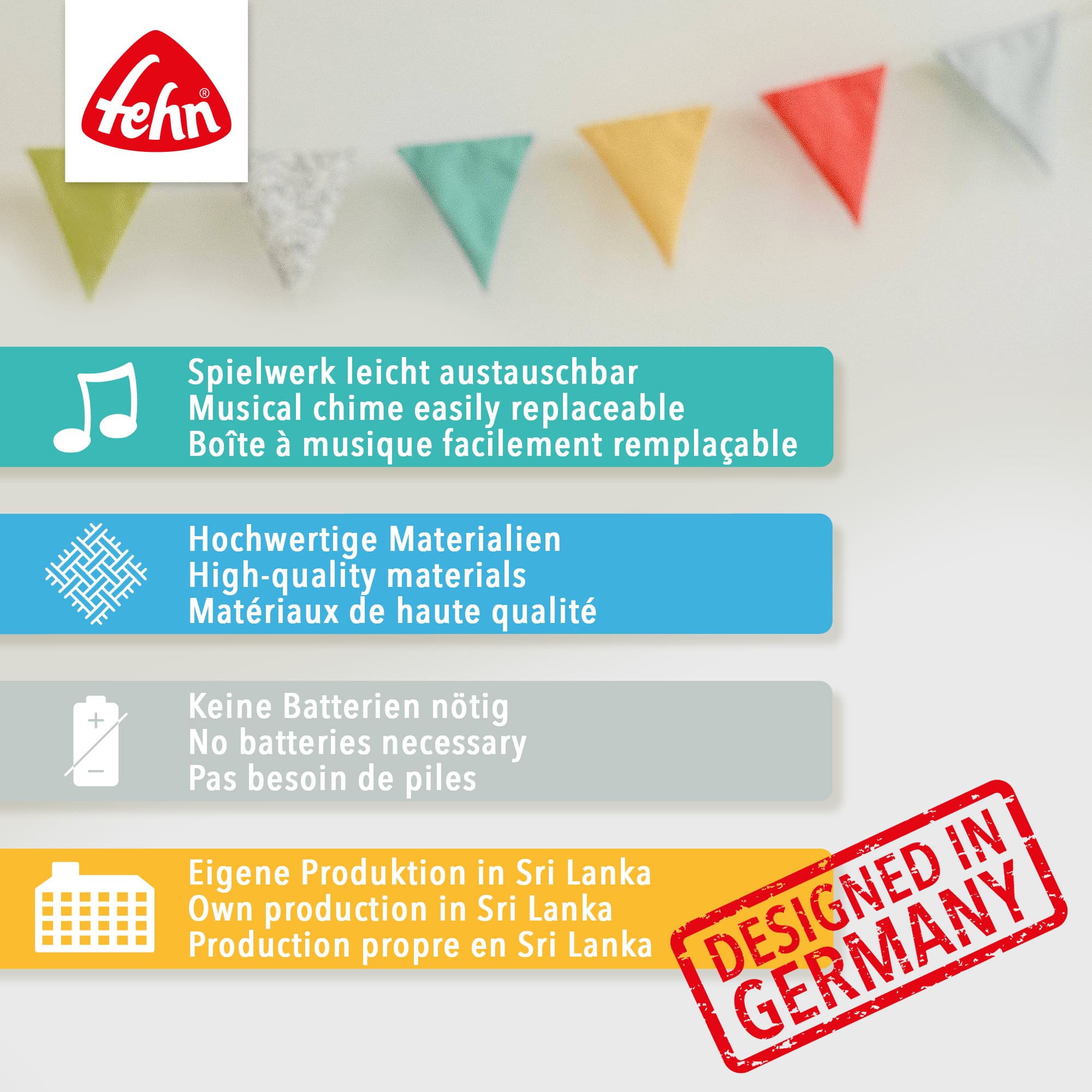 Spieluhren, fehn, Gelb – Produktansicht